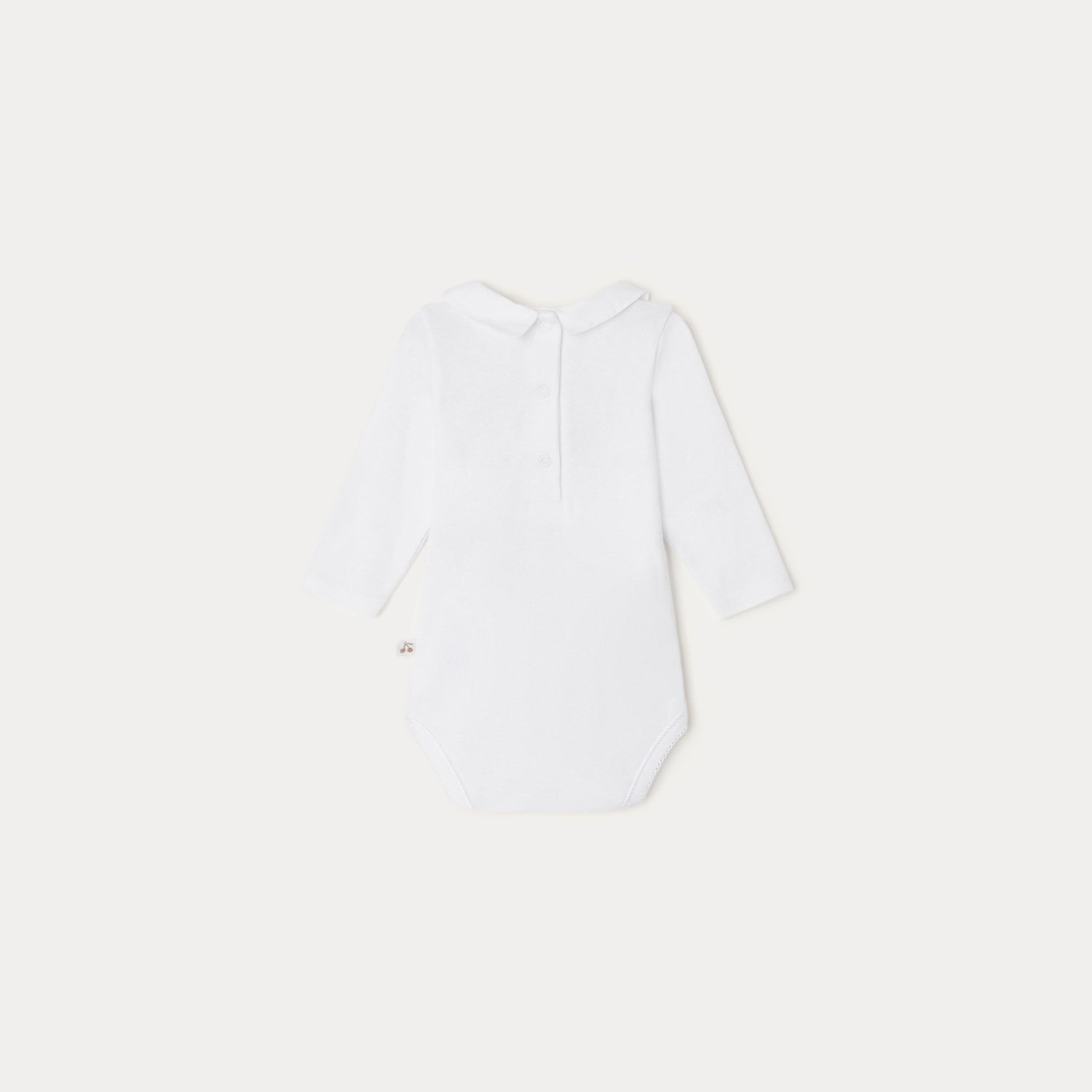 Baby Boys & Girls White Cotton Babysuit