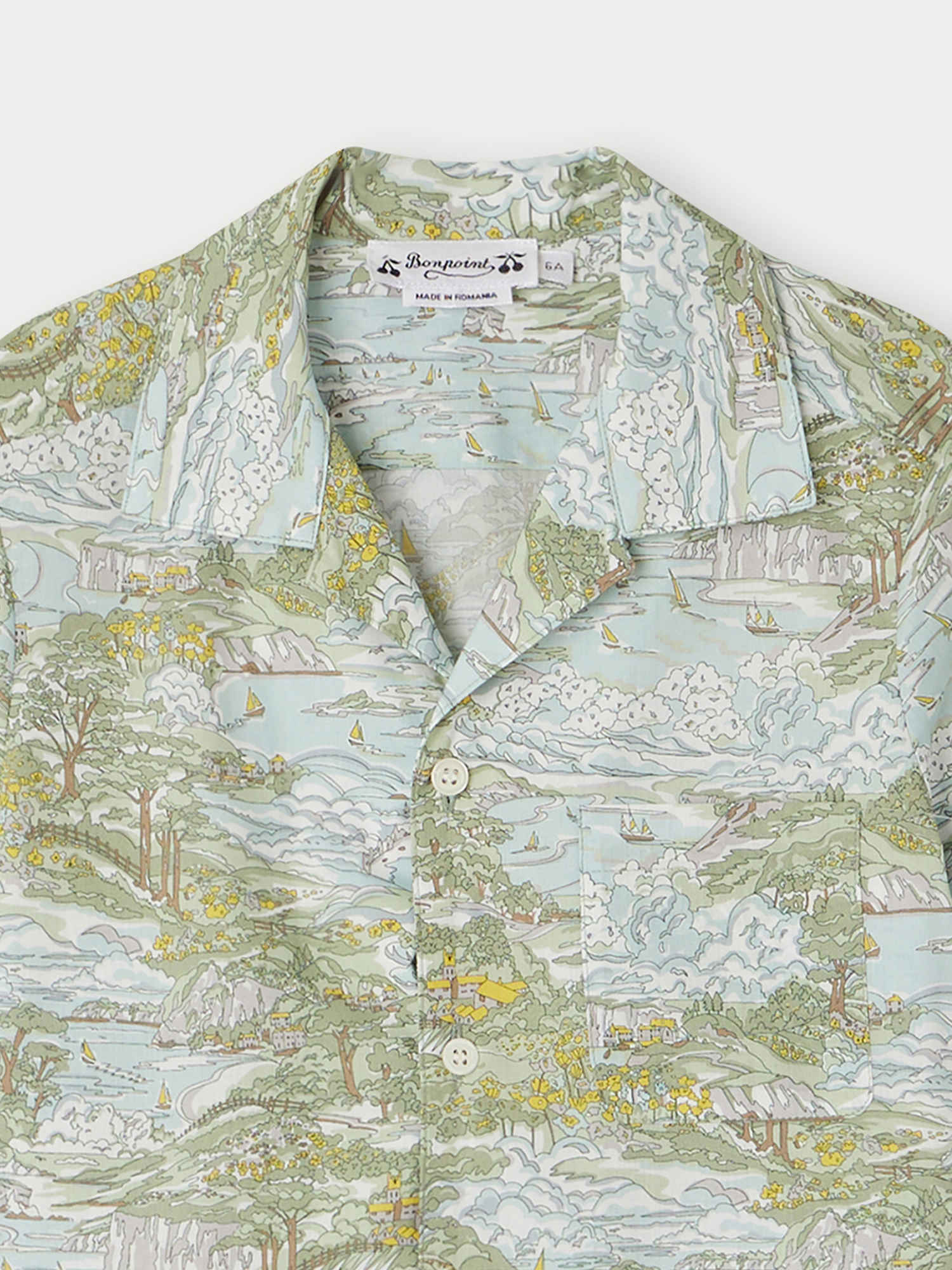 Boys Green Cotton Shirt
