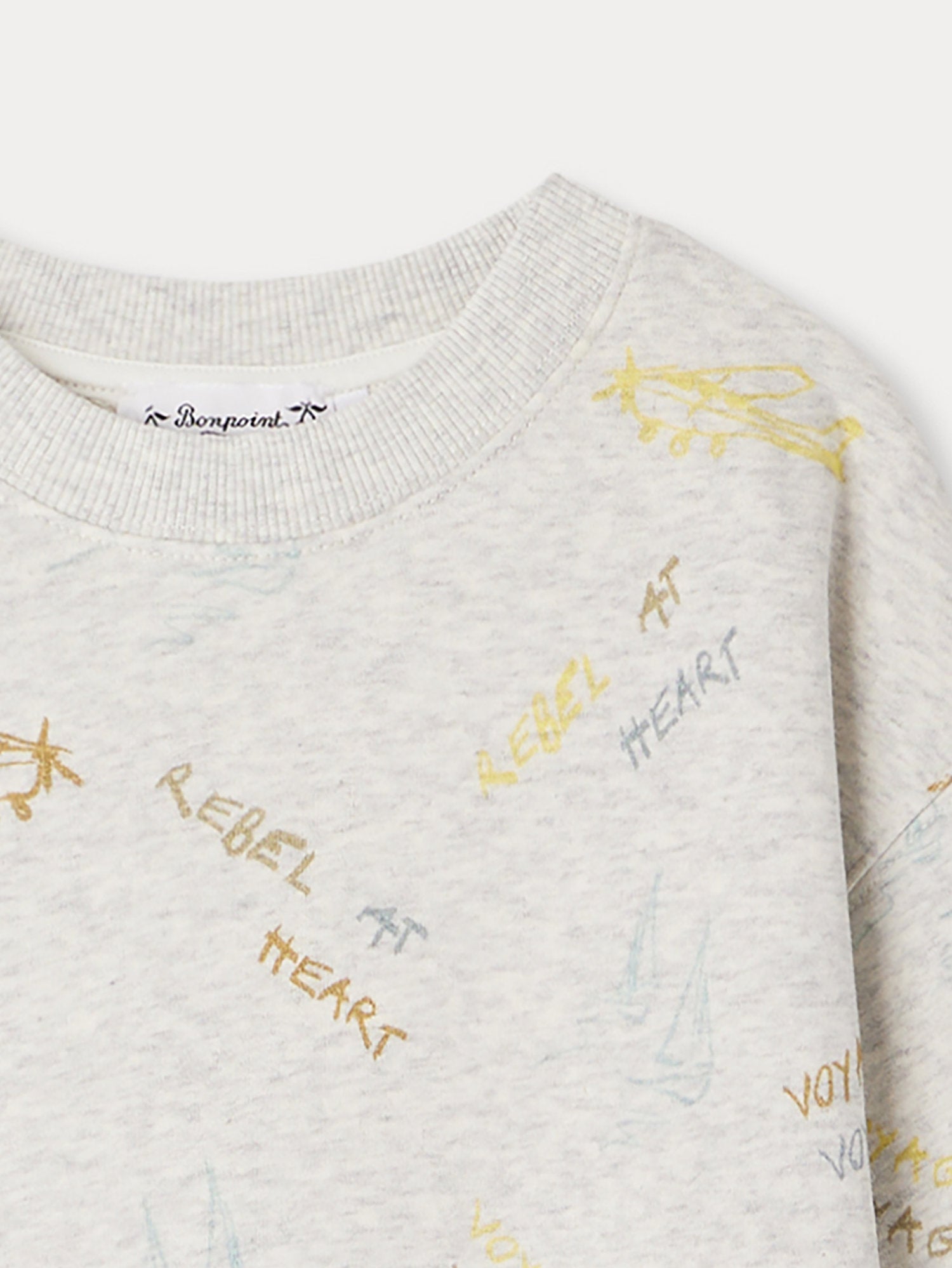 Boys Grey Printed Cotton Sweatshirt
