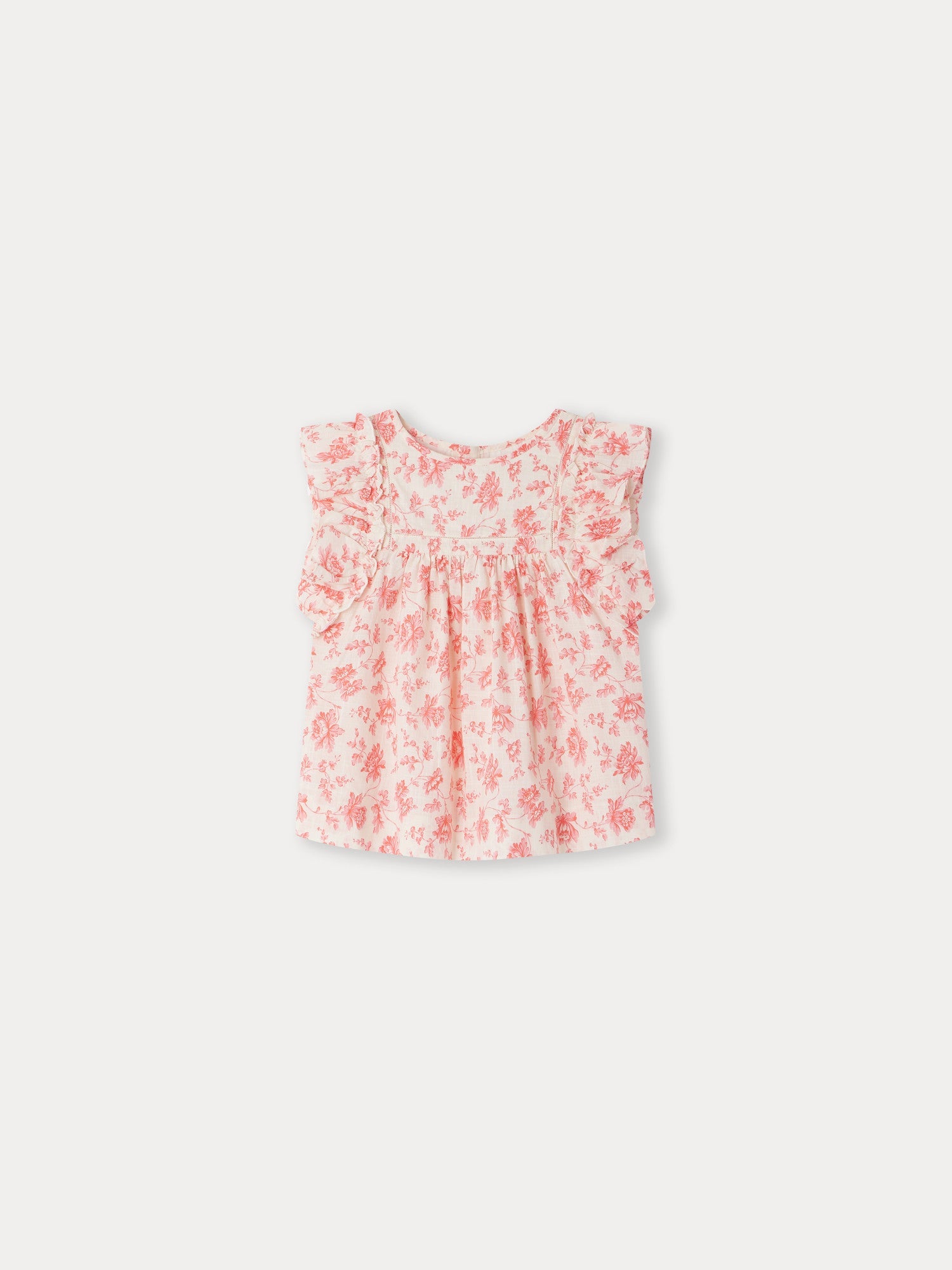 Girls Pink Flower Cotton Top