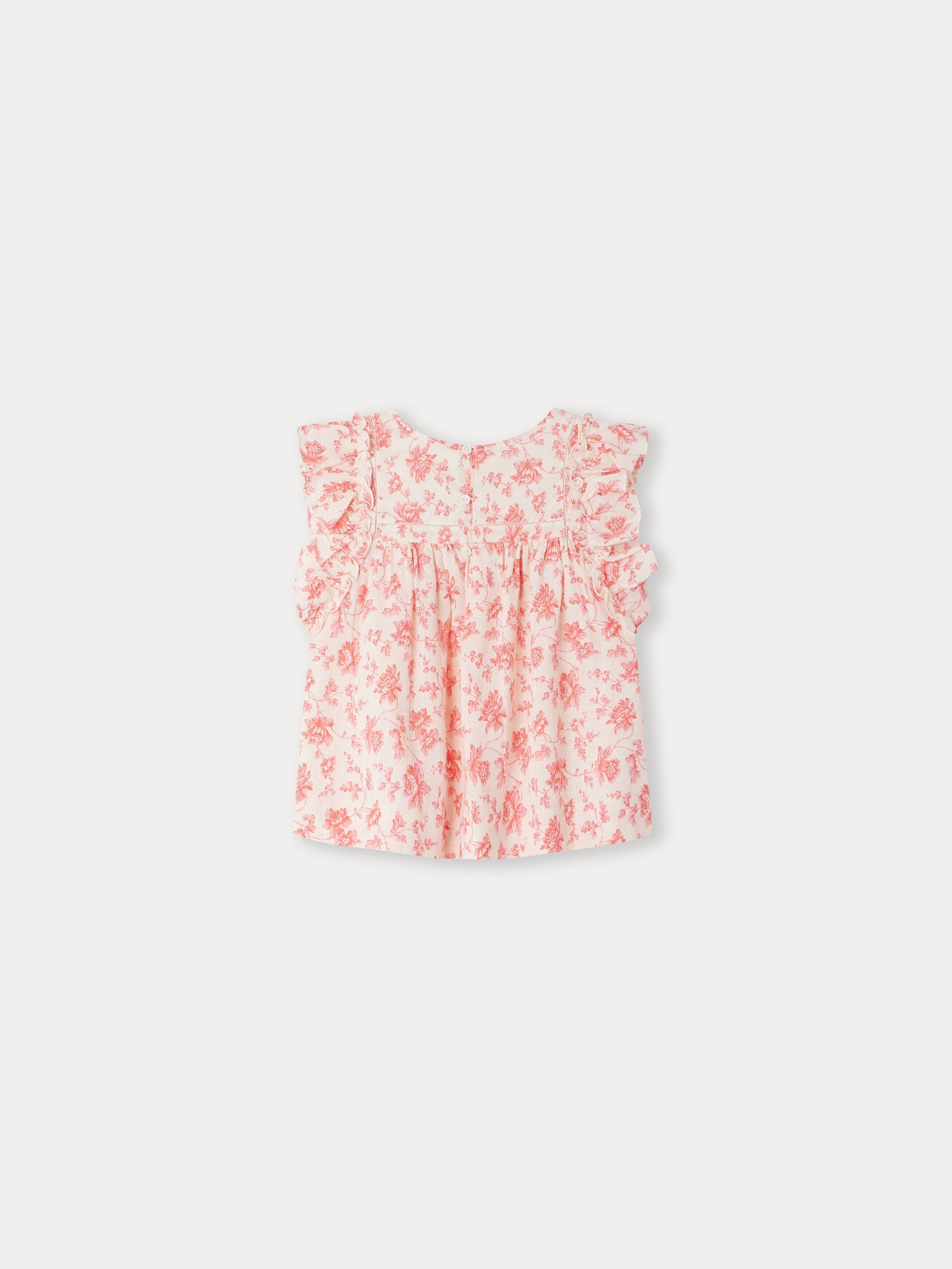 Girls Pink Flower Cotton Top