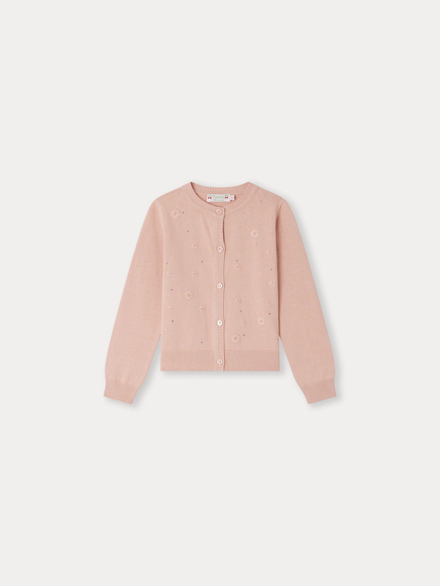 Girls Light Pink Cotton Cardigan