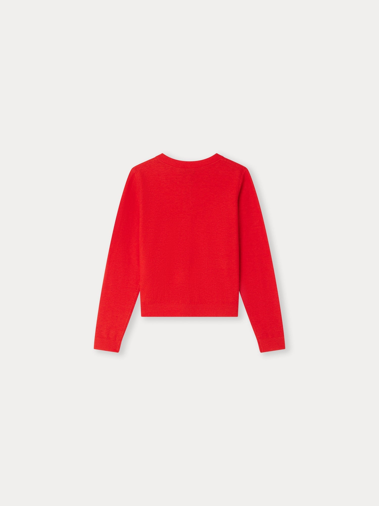 Girls Red Cotton Cardigan