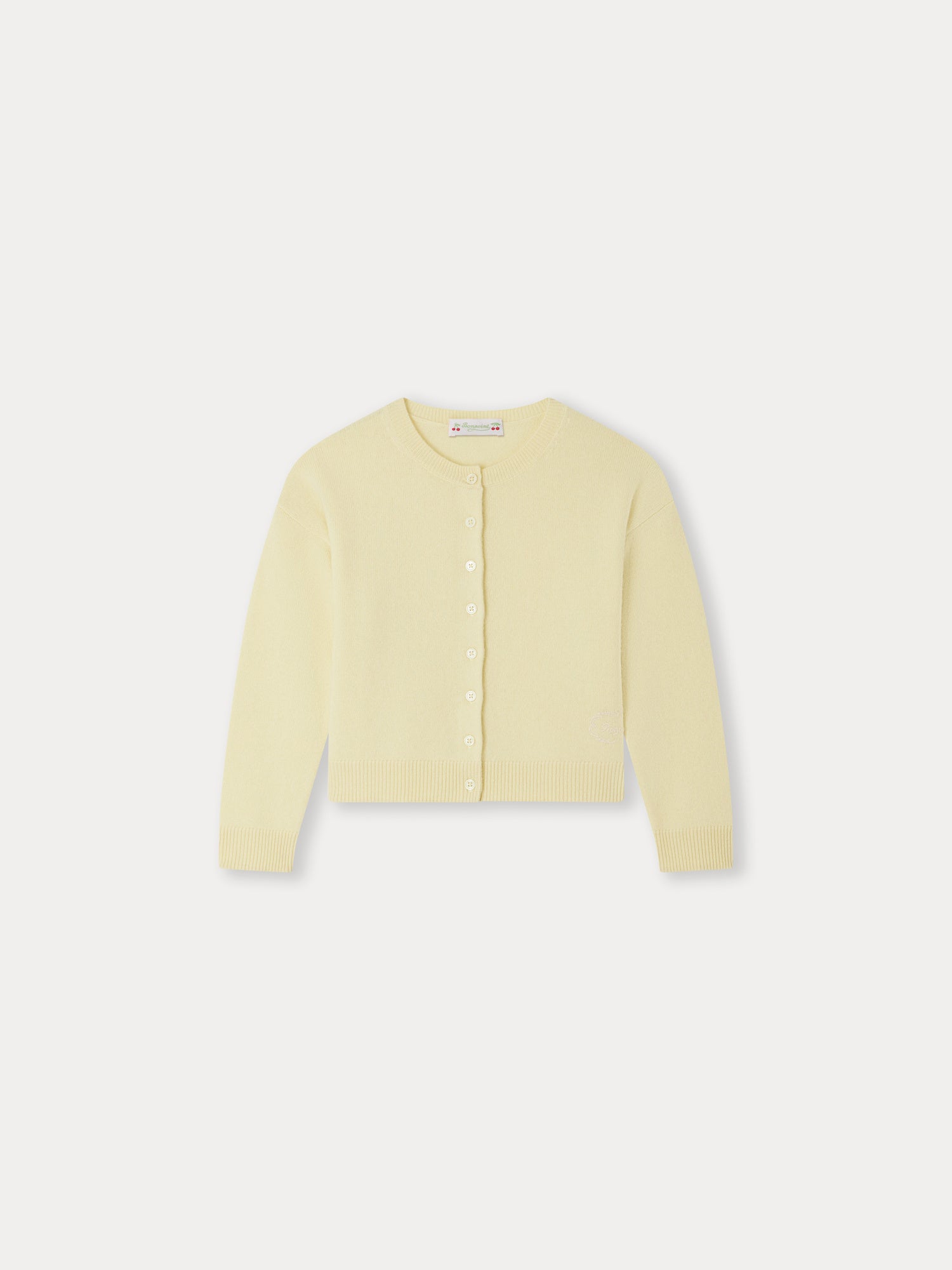 Girls Light Yellow Cashmere Cardigan