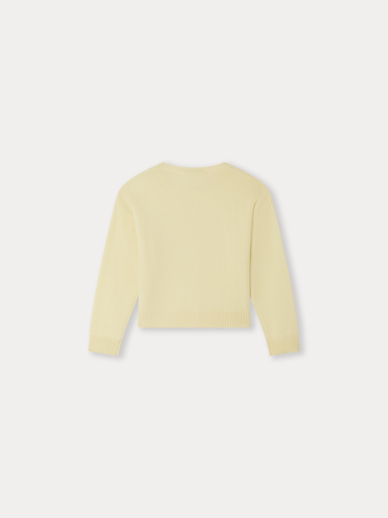 Girls Light Yellow Cashmere Cardigan