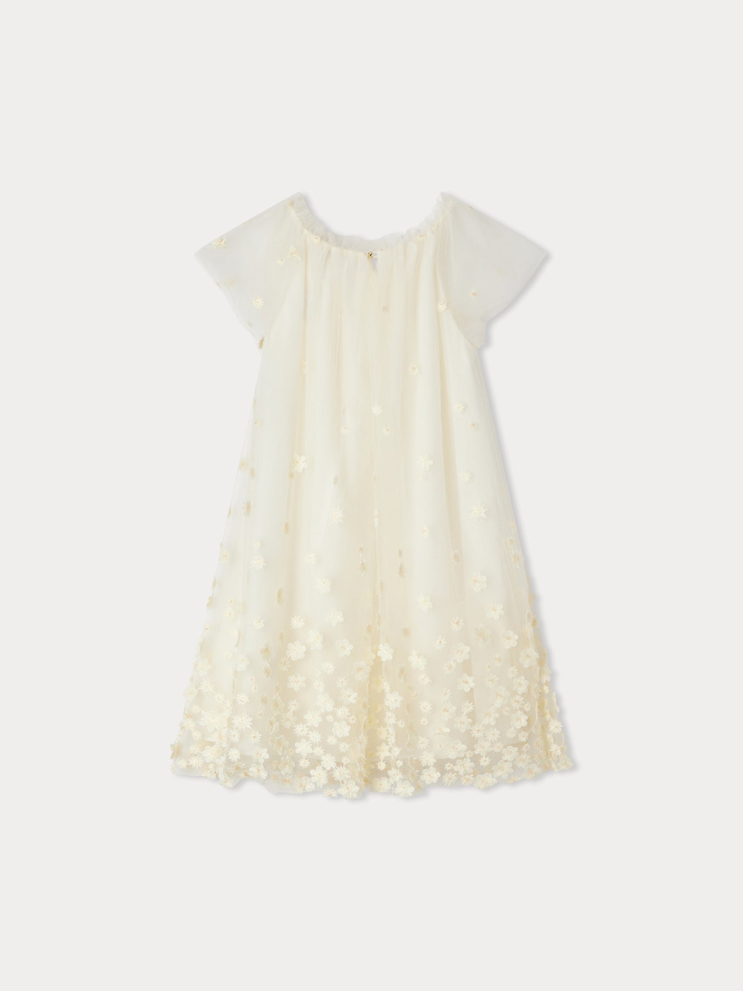 Girls Light Yellow Embroidered Dress