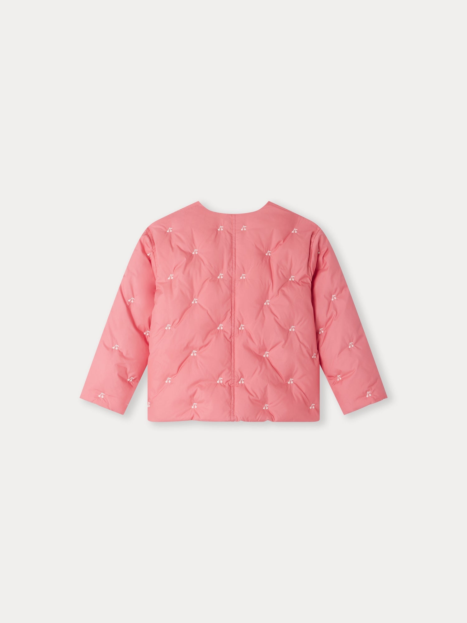 Girls Pink Embroidered Padded Jacket