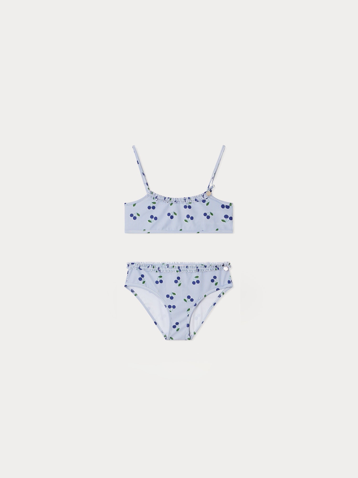 Girls Blue Stripes Swimsuit