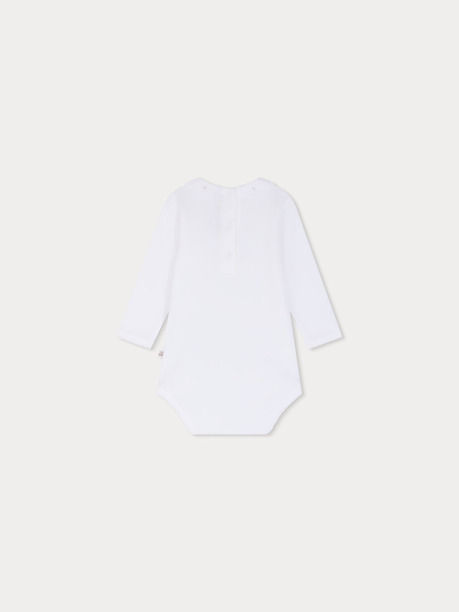 Baby Girls White Cotton Babysuit