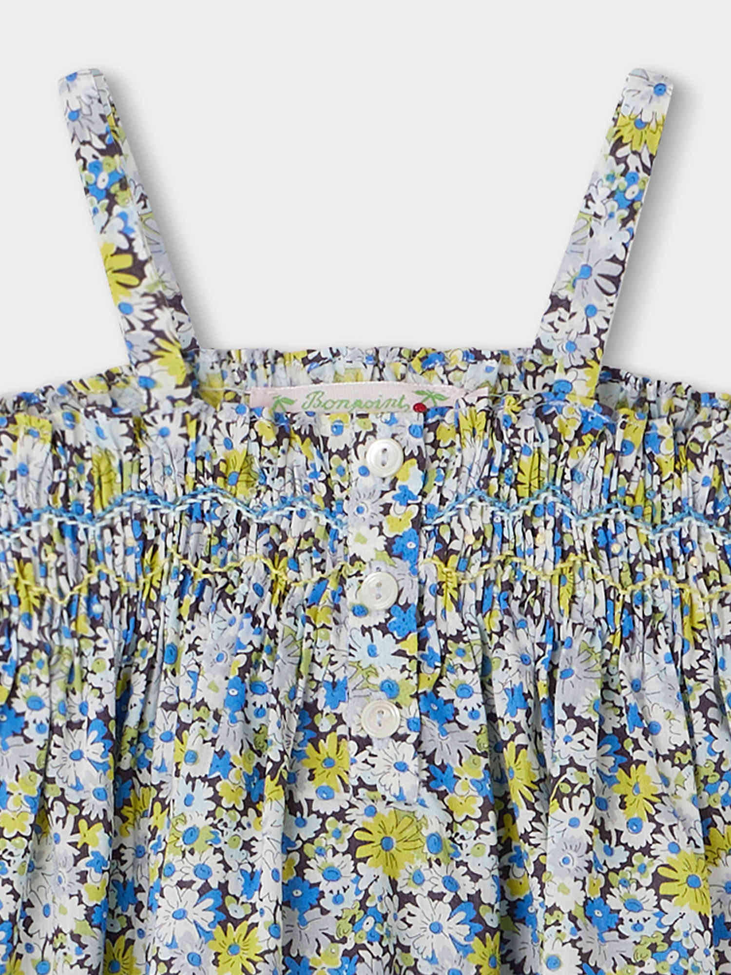 Baby Girls Blue Floral Cotton Top