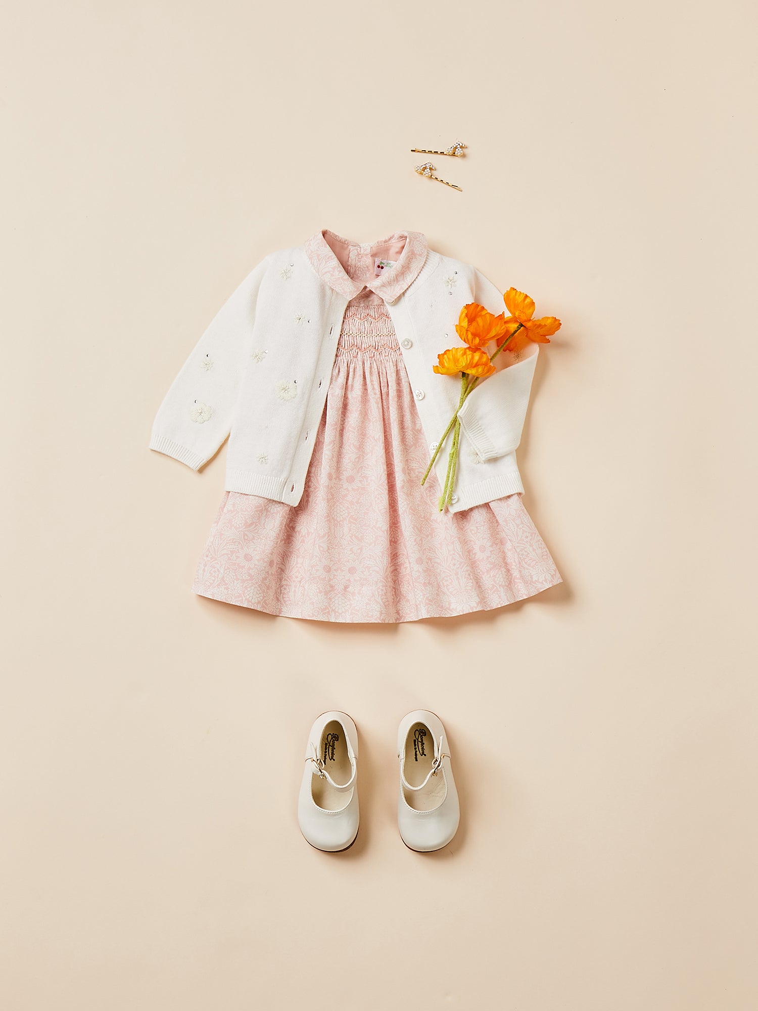 Baby Girls White Embroidered Cotton Cardigan