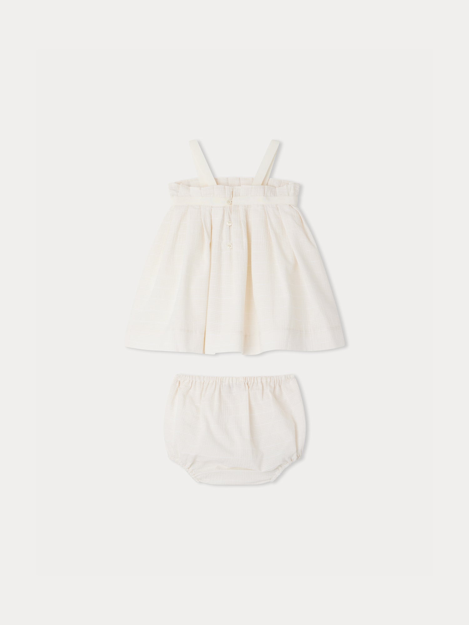 Baby Girls White Cotton Dress Set