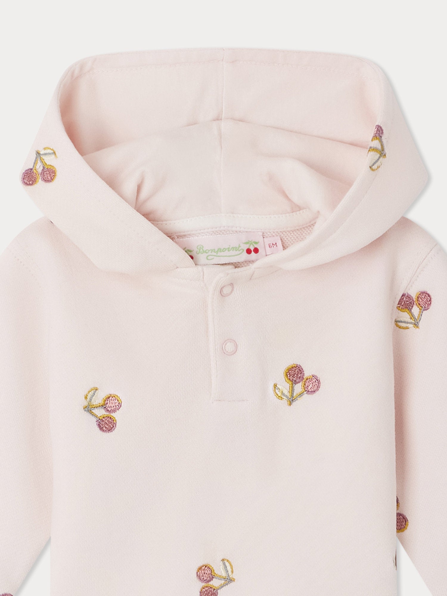 Baby Girls Pink Hooded Cotton Sweatshirt