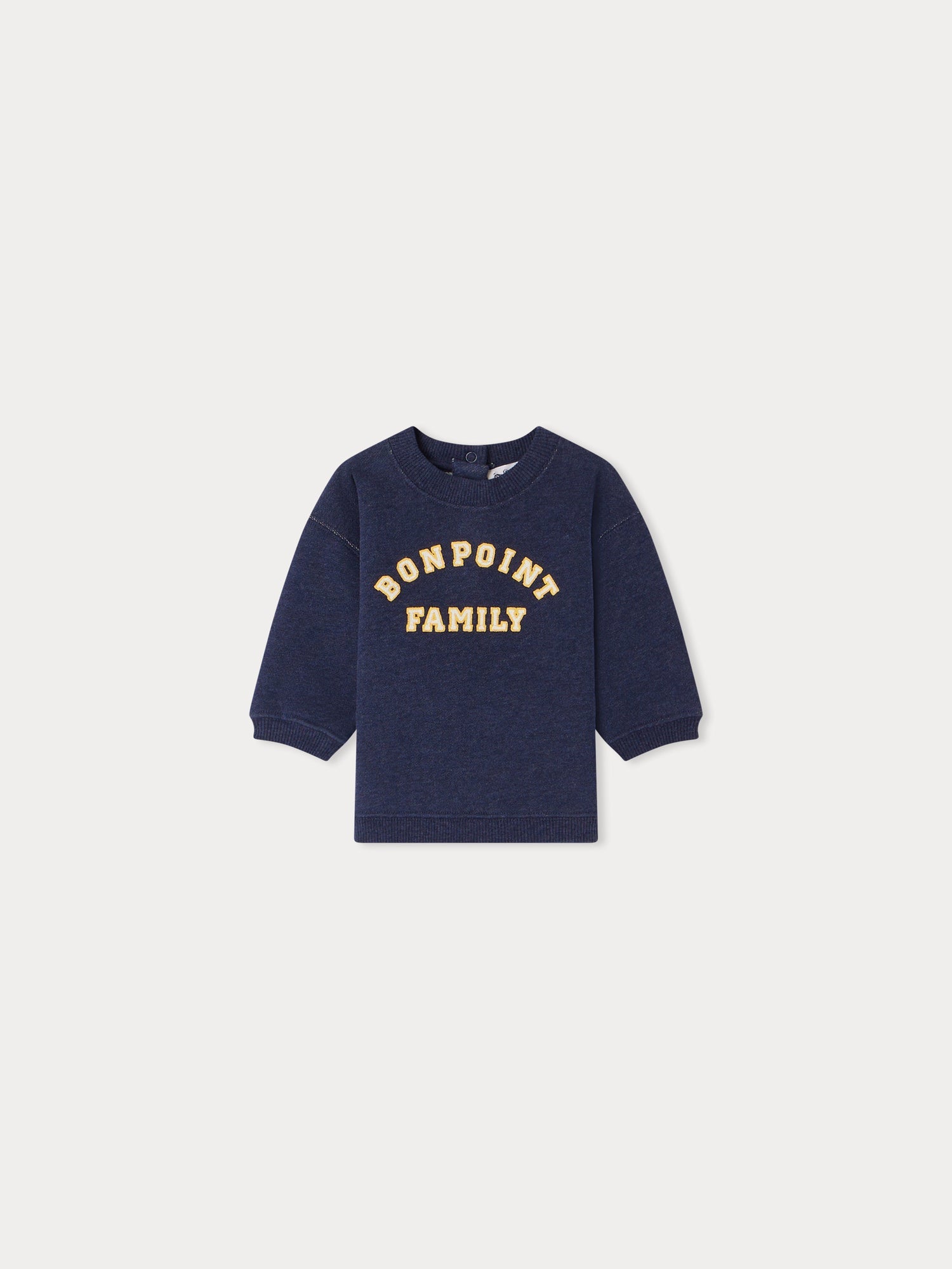 Baby Boys & Girls Dark Blue Logo Cotton Sweatshirt