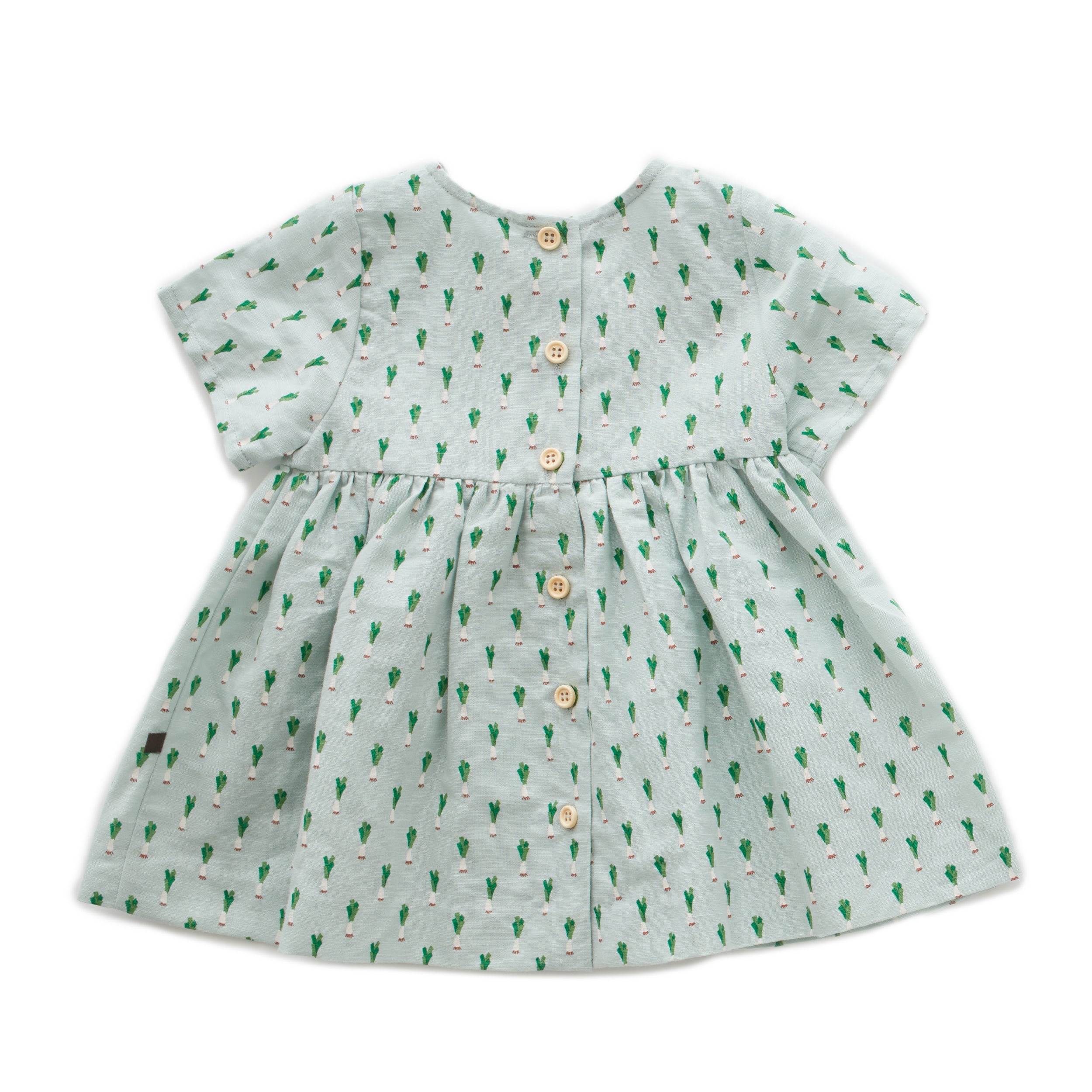 Girls Mint Green Leek Print Dress