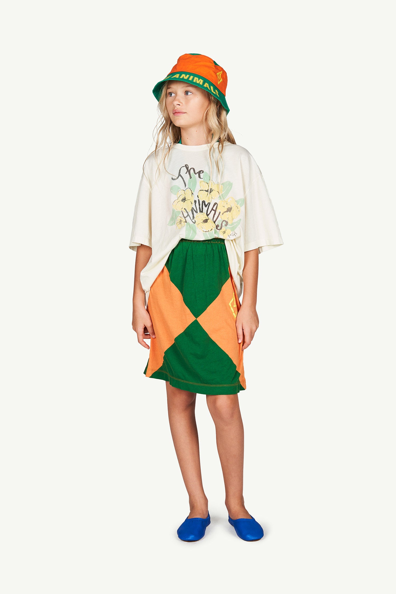 Girls White Flower Cotton T-Shirt