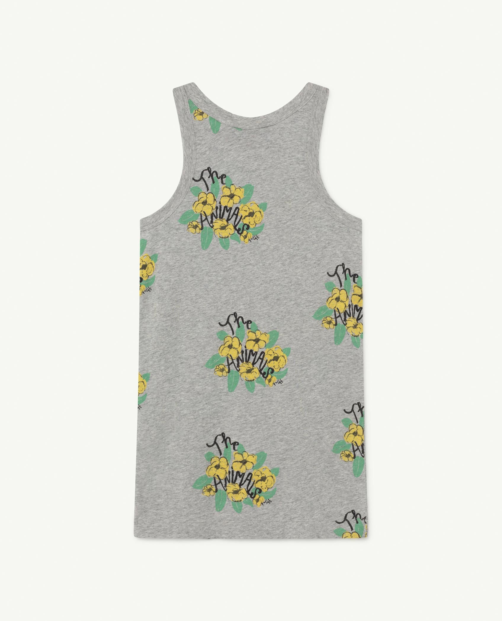 Girls Grey Flower Cotton Dress