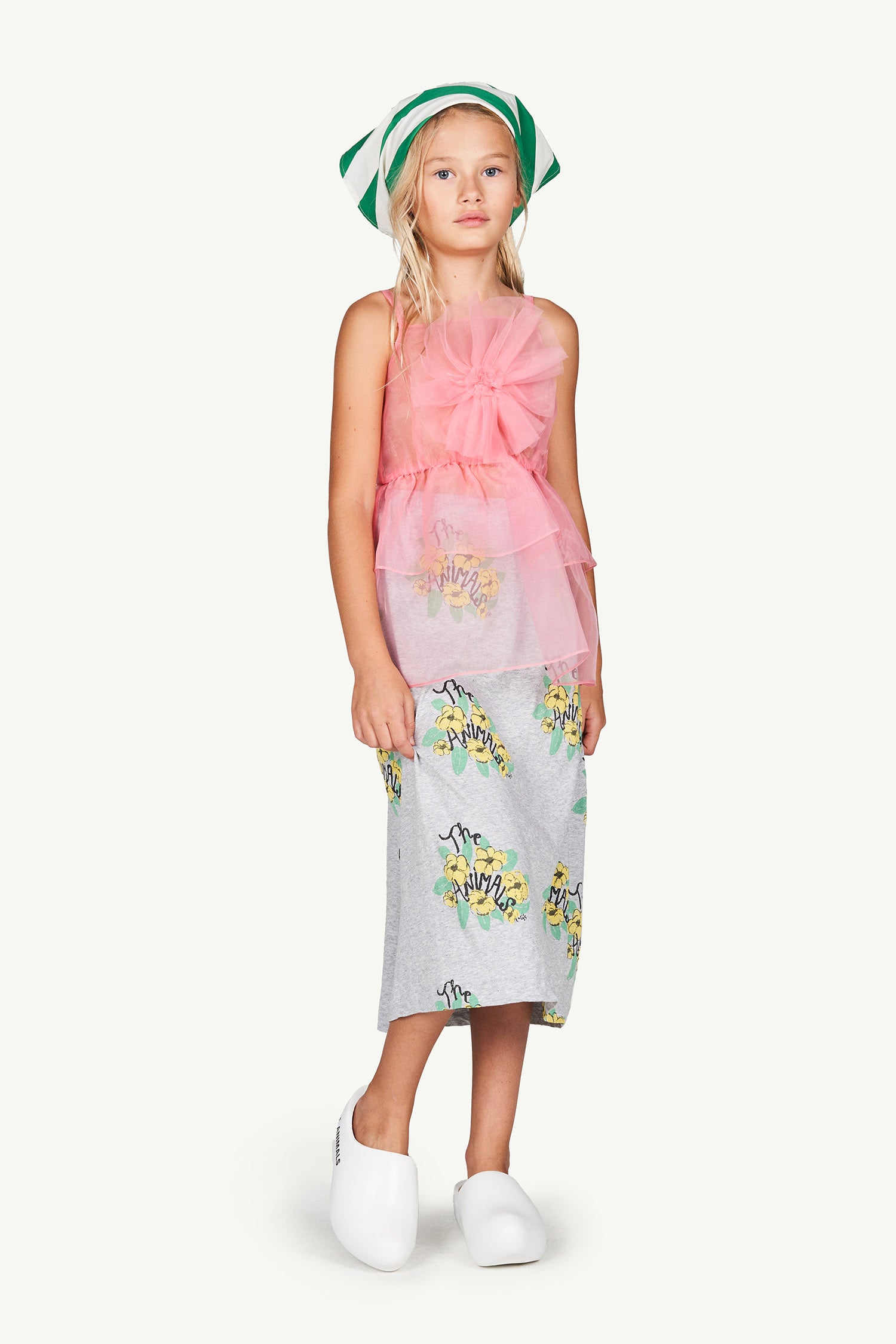 Girls Pink Flower Tulle Dress