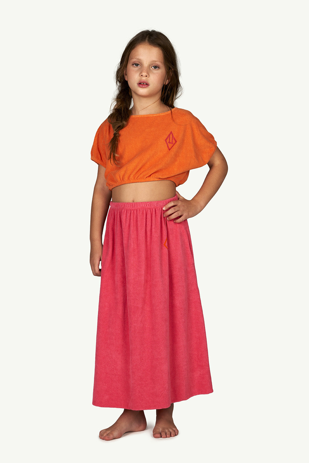 Girls Orange Logo Dress