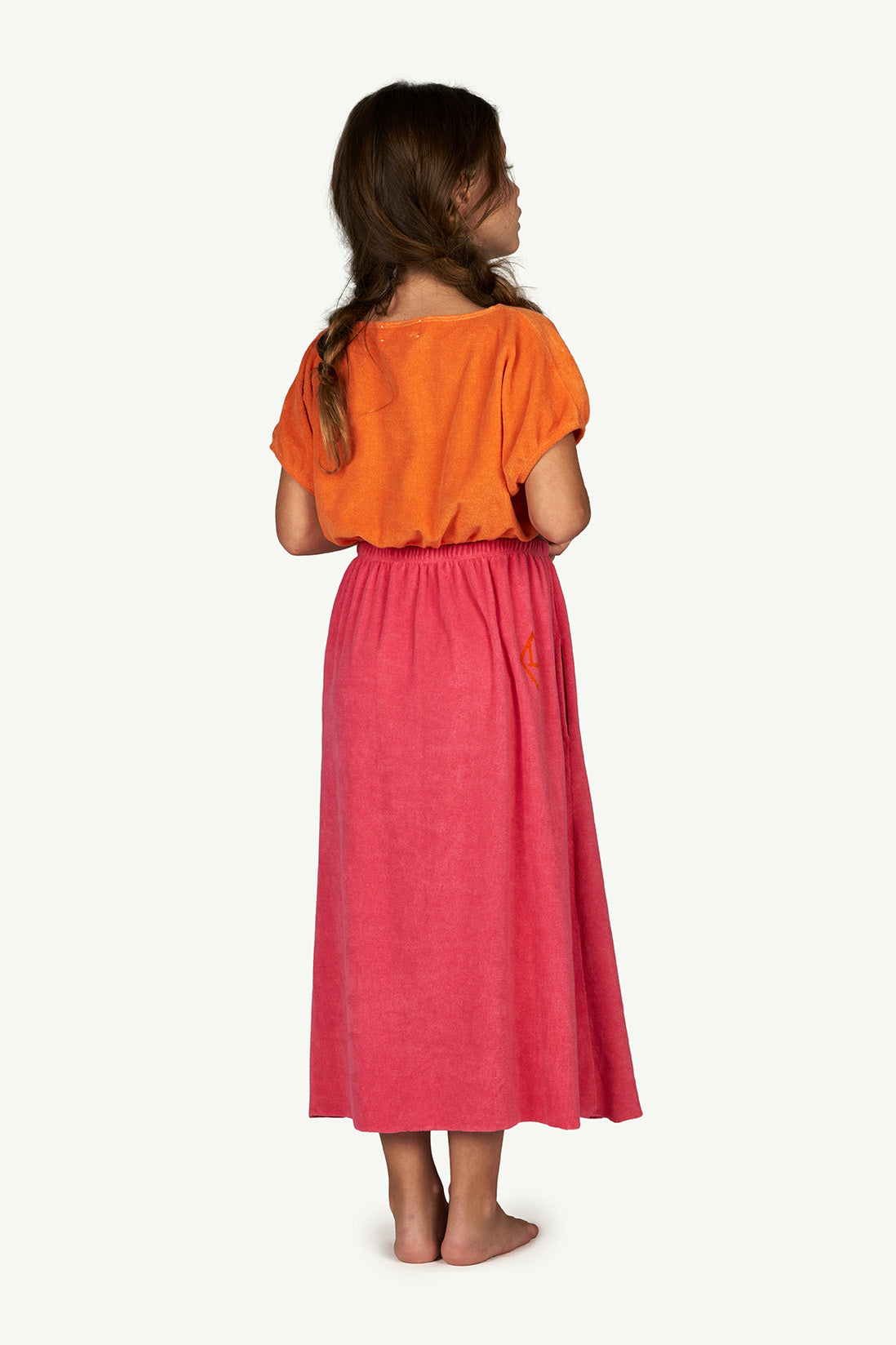 Girls Orange Logo Dress