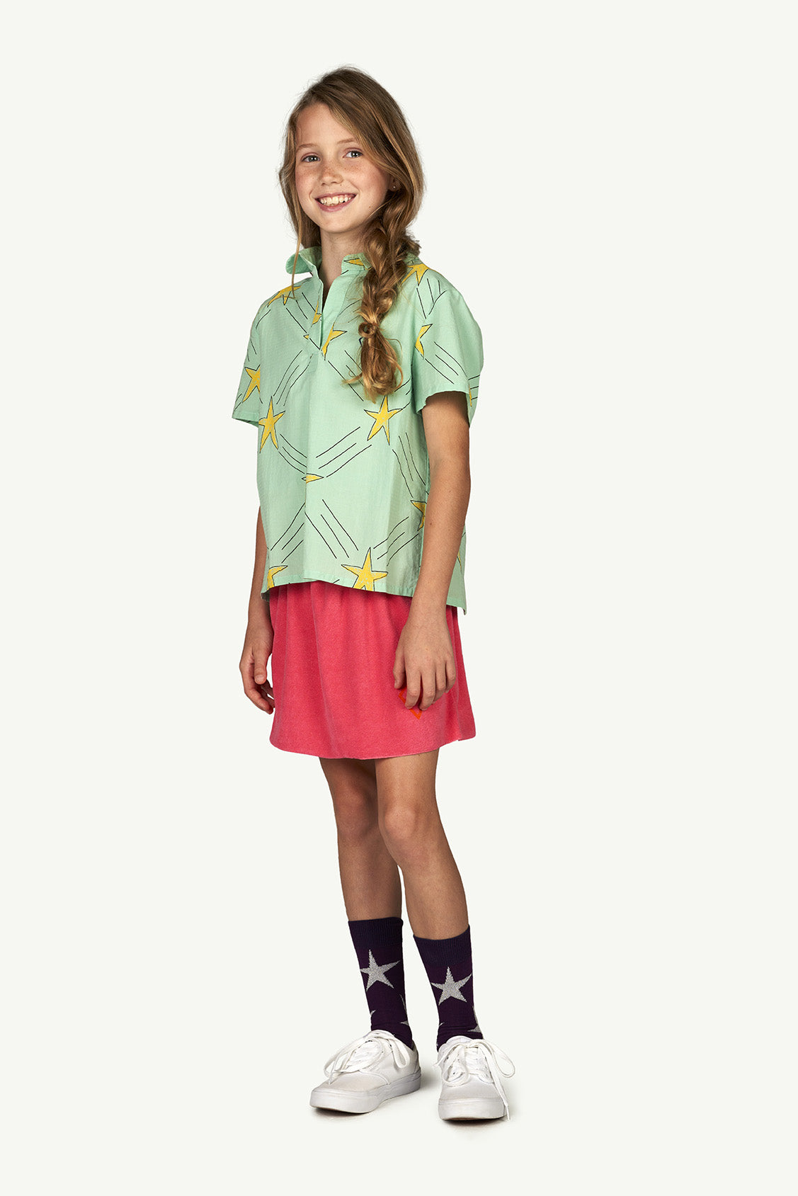 Girls Pink Logo Cotton Skirt