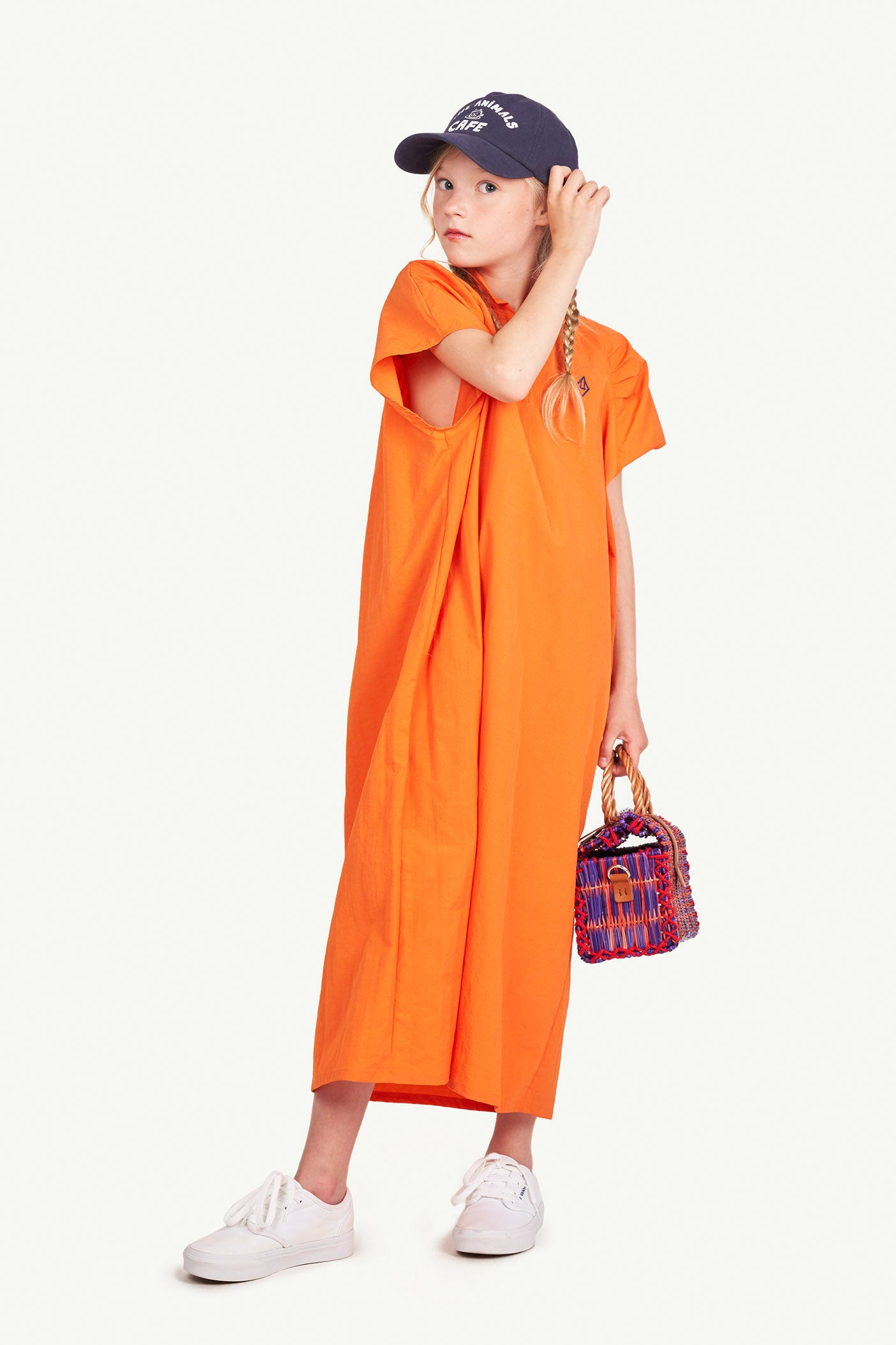 Girls Orange Logo Dress