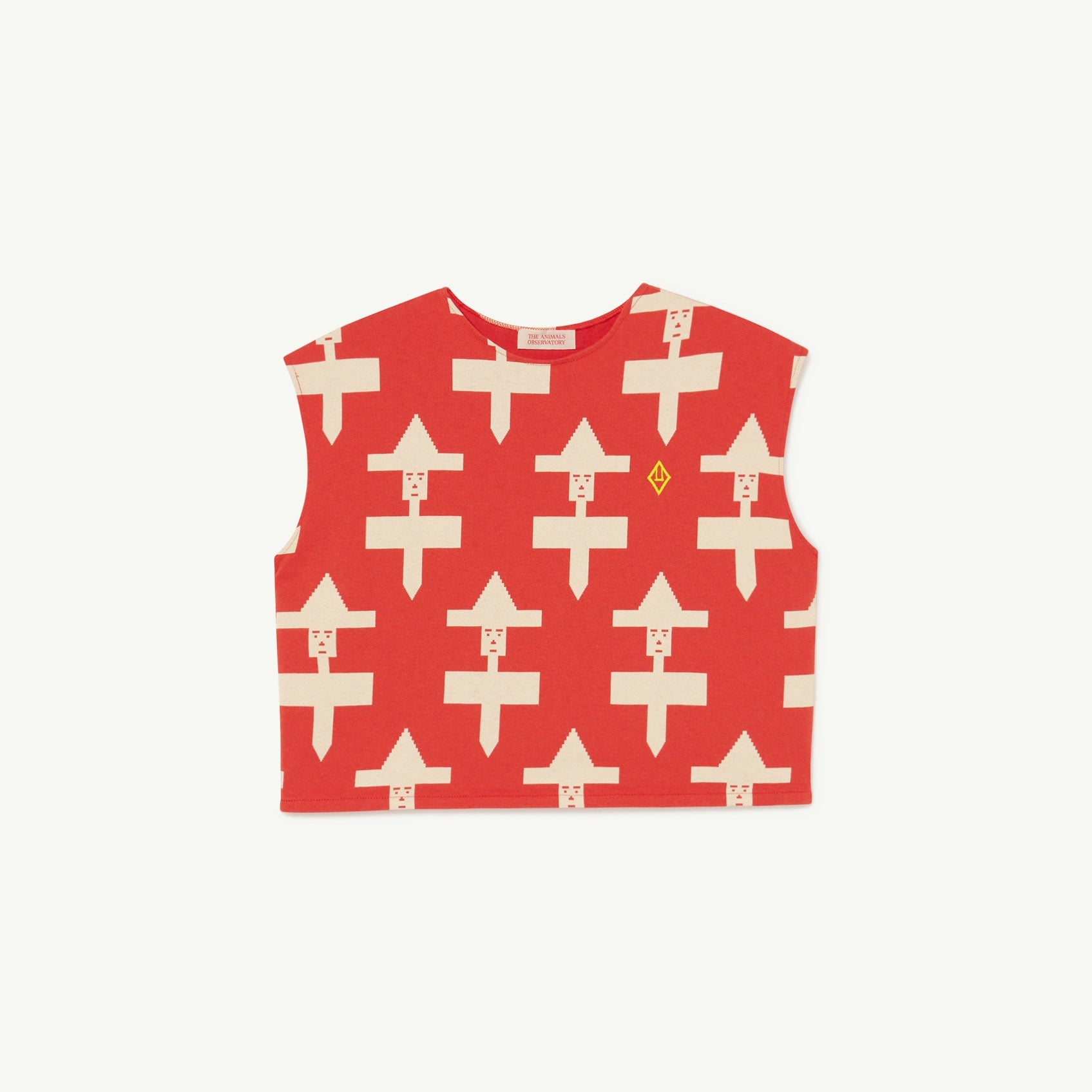 Girls Red Form Cotton T-Shirt