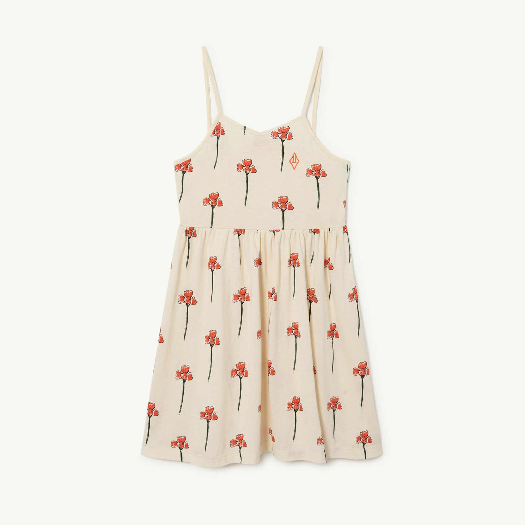 Girls White Flowers Cotton Dress