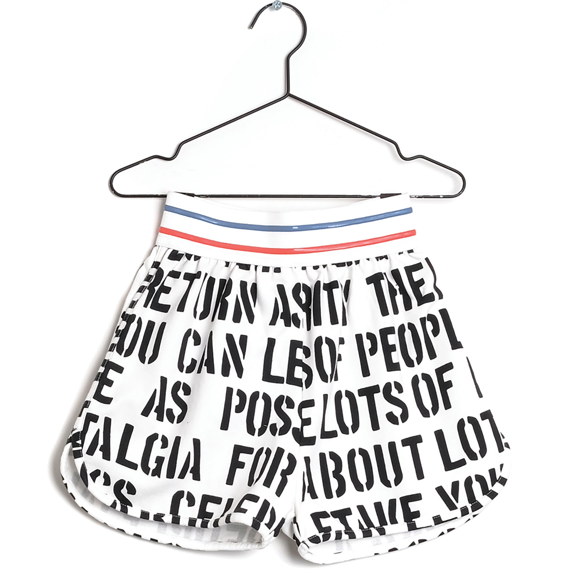Girls White Printed Cotton Shorts