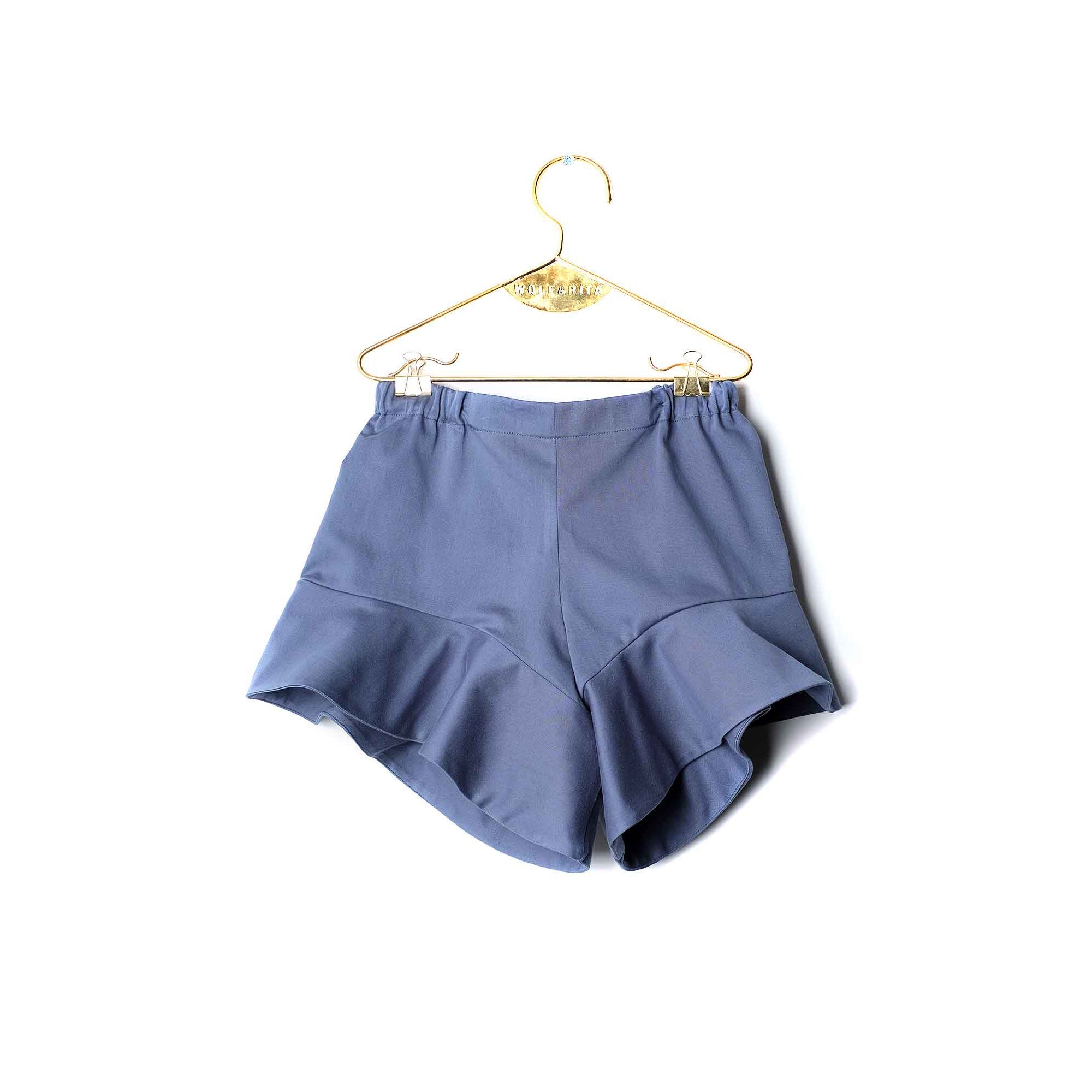 Girls Blue Cotton Shorts