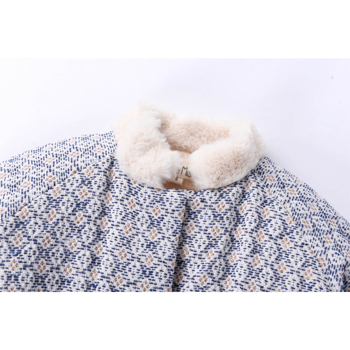 Girls Blue Sparkle Cotton Coat