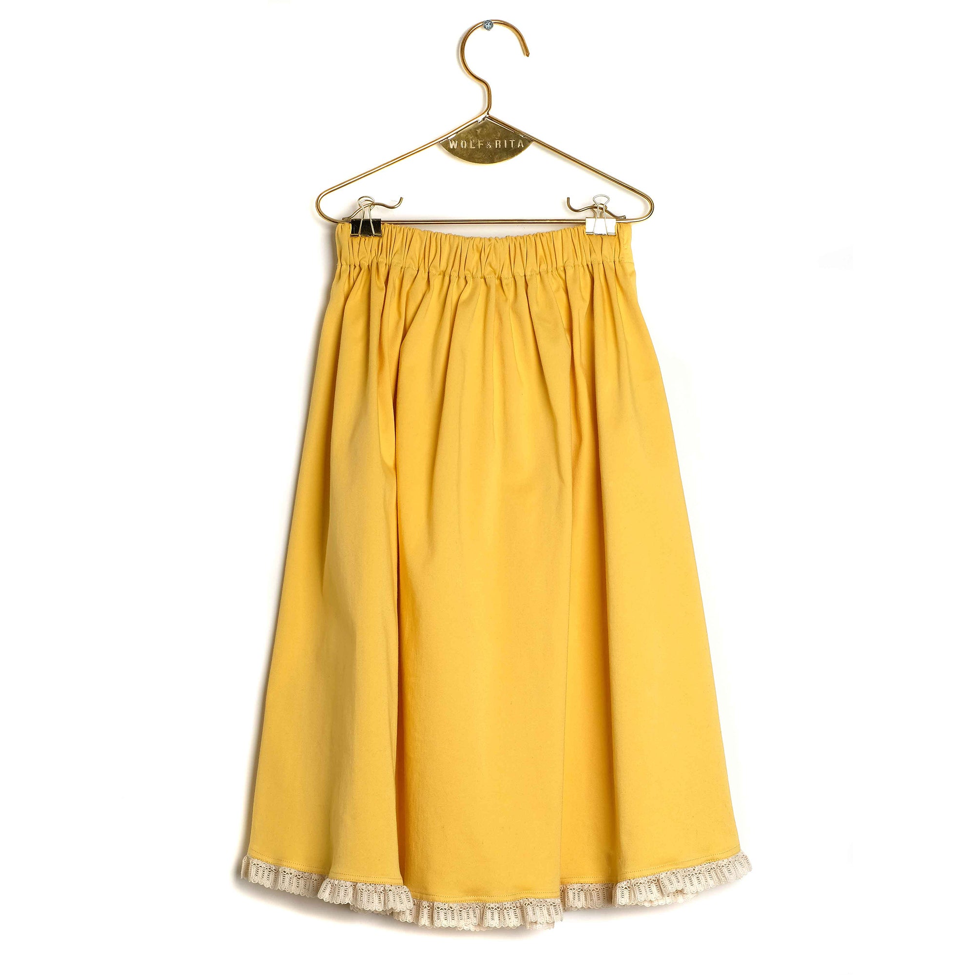 Girls Yellow Cotton Skirt