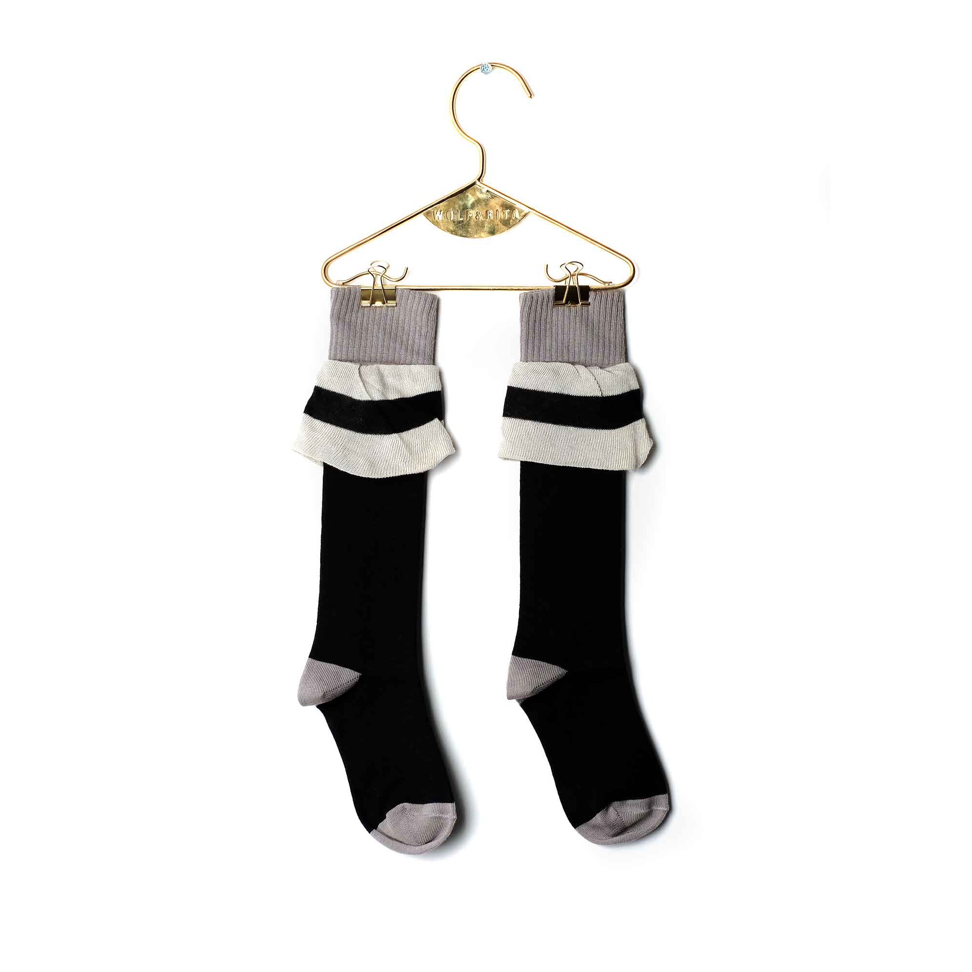 Girls Black Long Socks