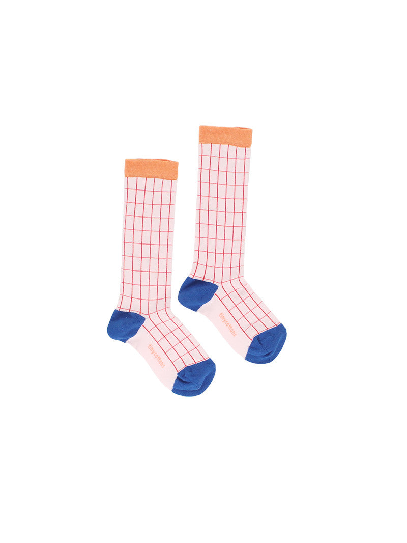 Girls Orange Check Socks