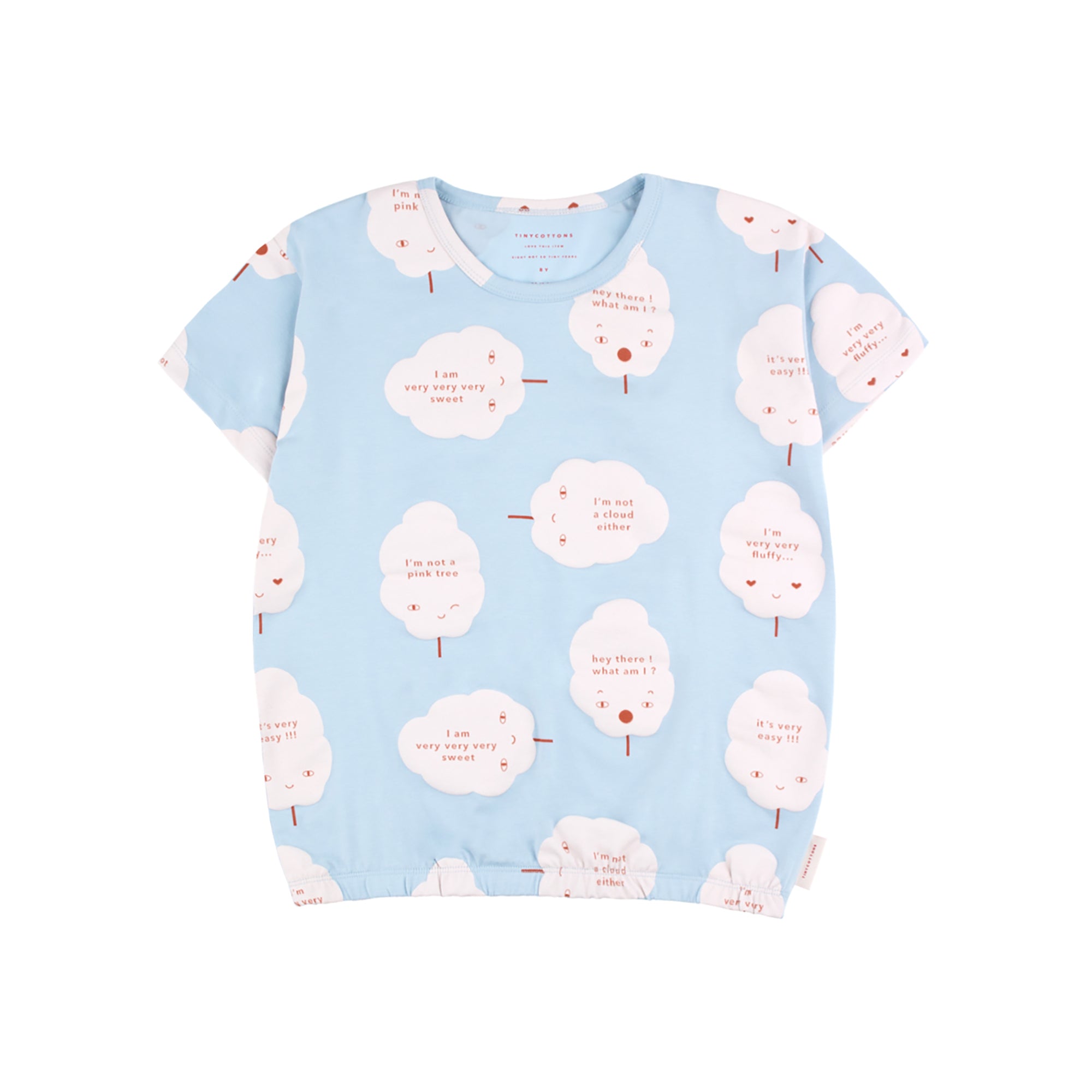 Girls Mild Blue Cotton T-shirt