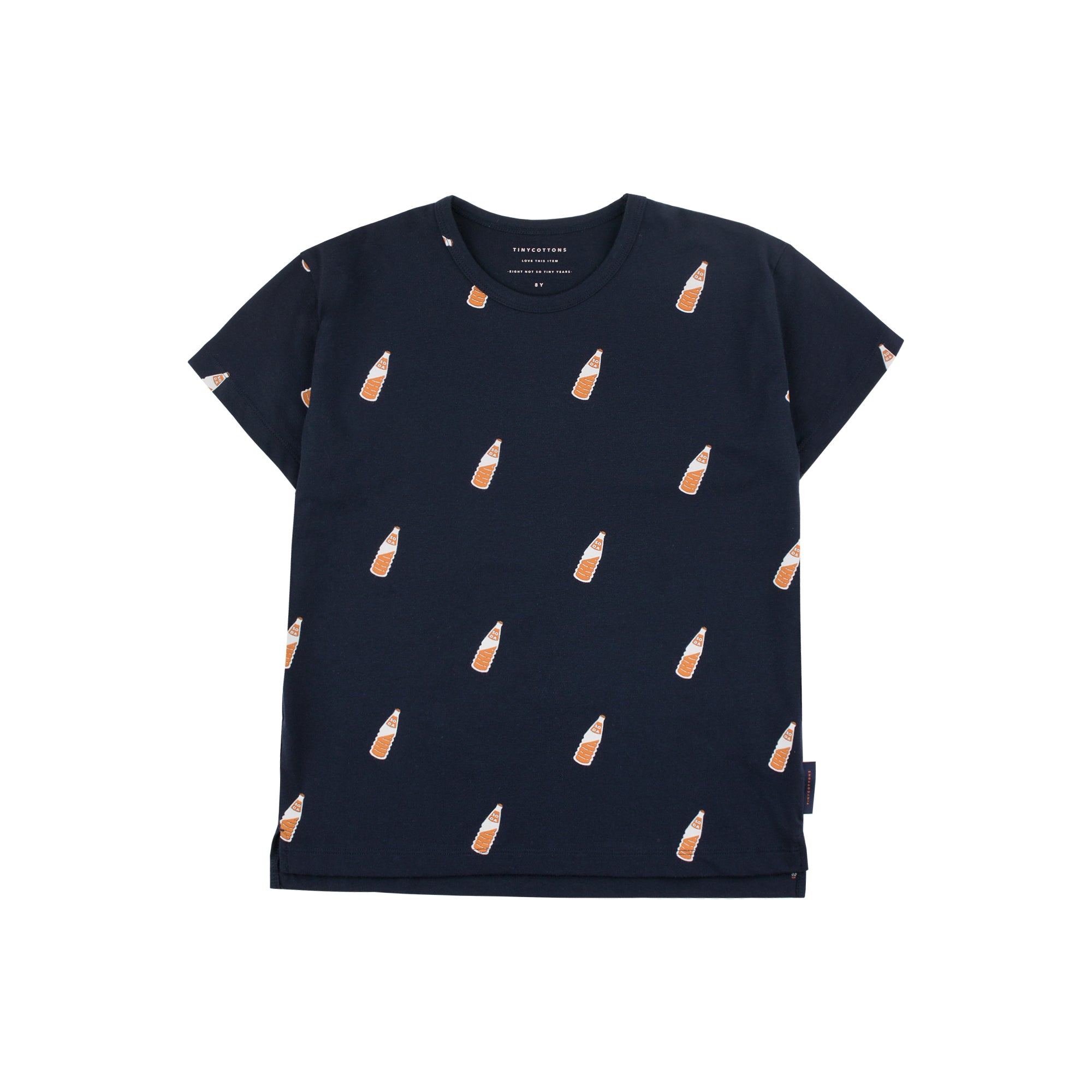Girls Navy Pima Cotton T-shirt