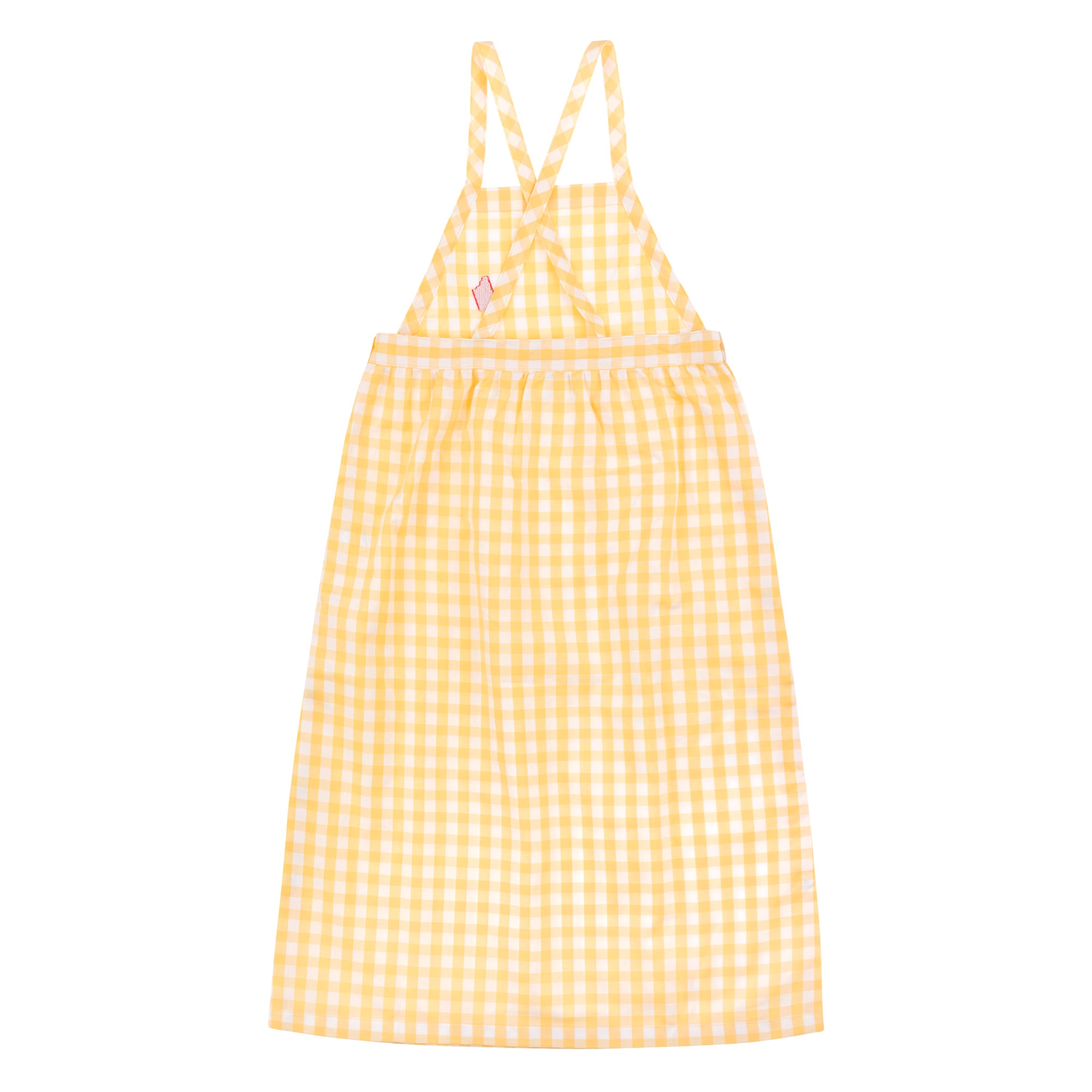 Girls Yellow Check Cotton Dress