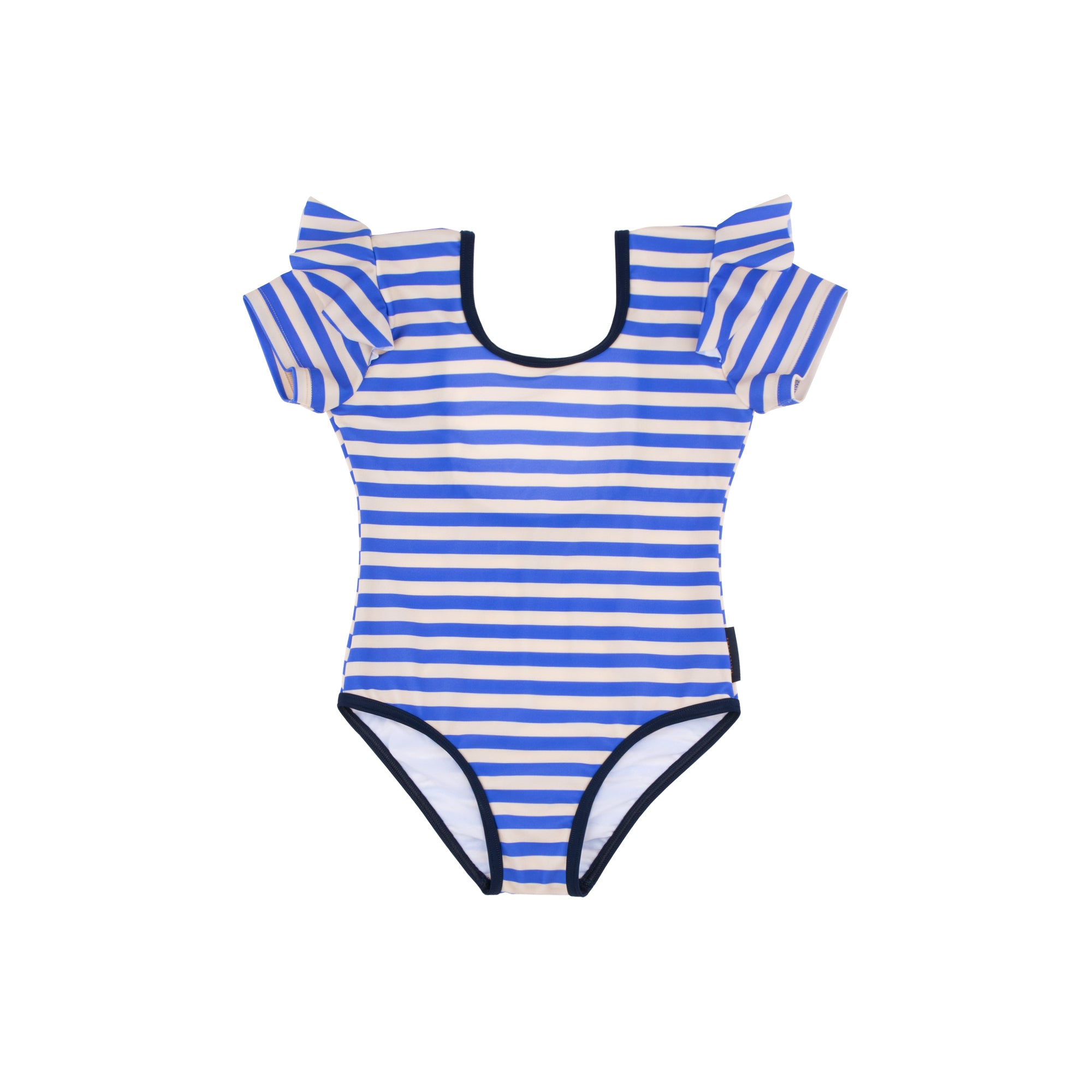 Girls Blue Stripes Swimsuit