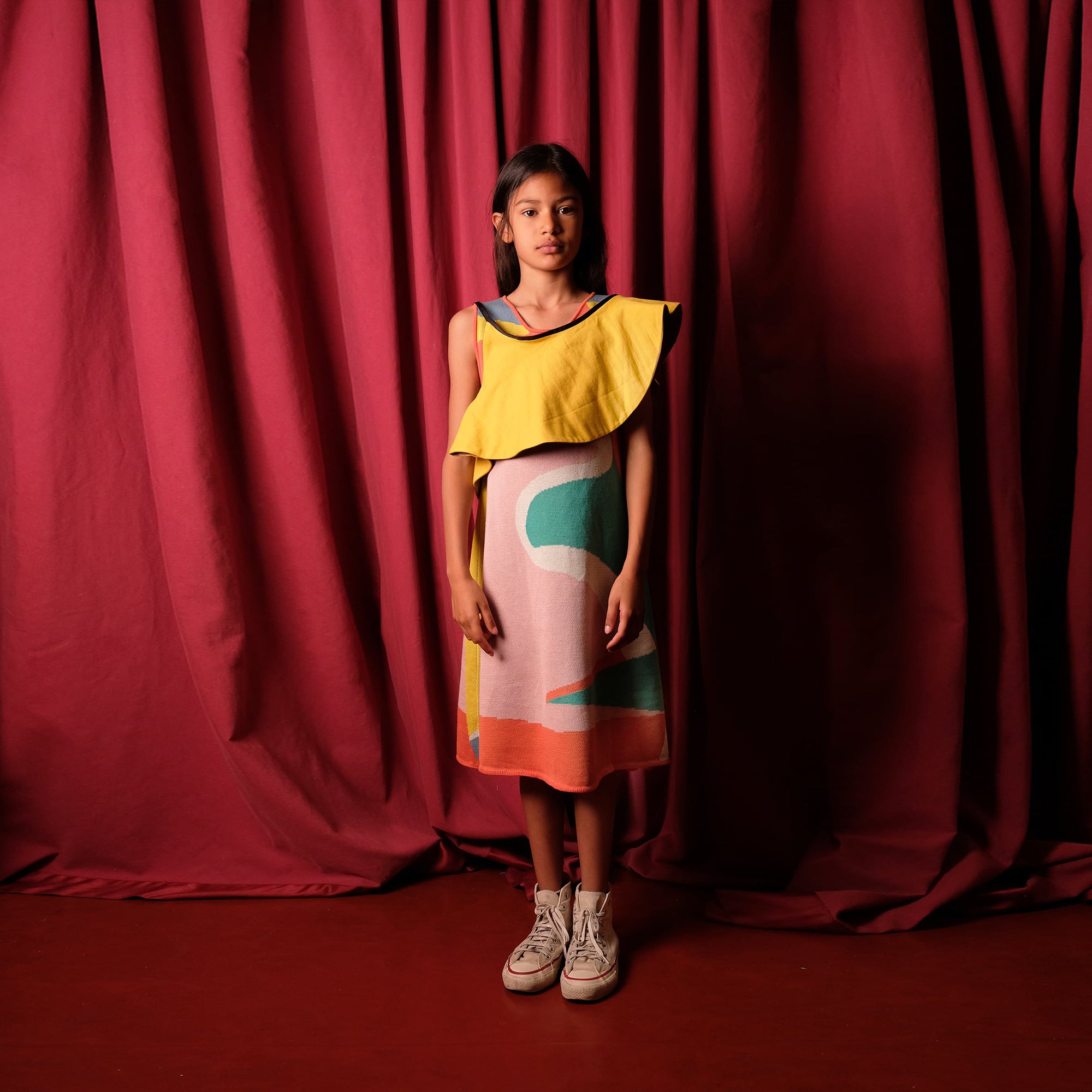 Girls Multicolour Landscape Dress