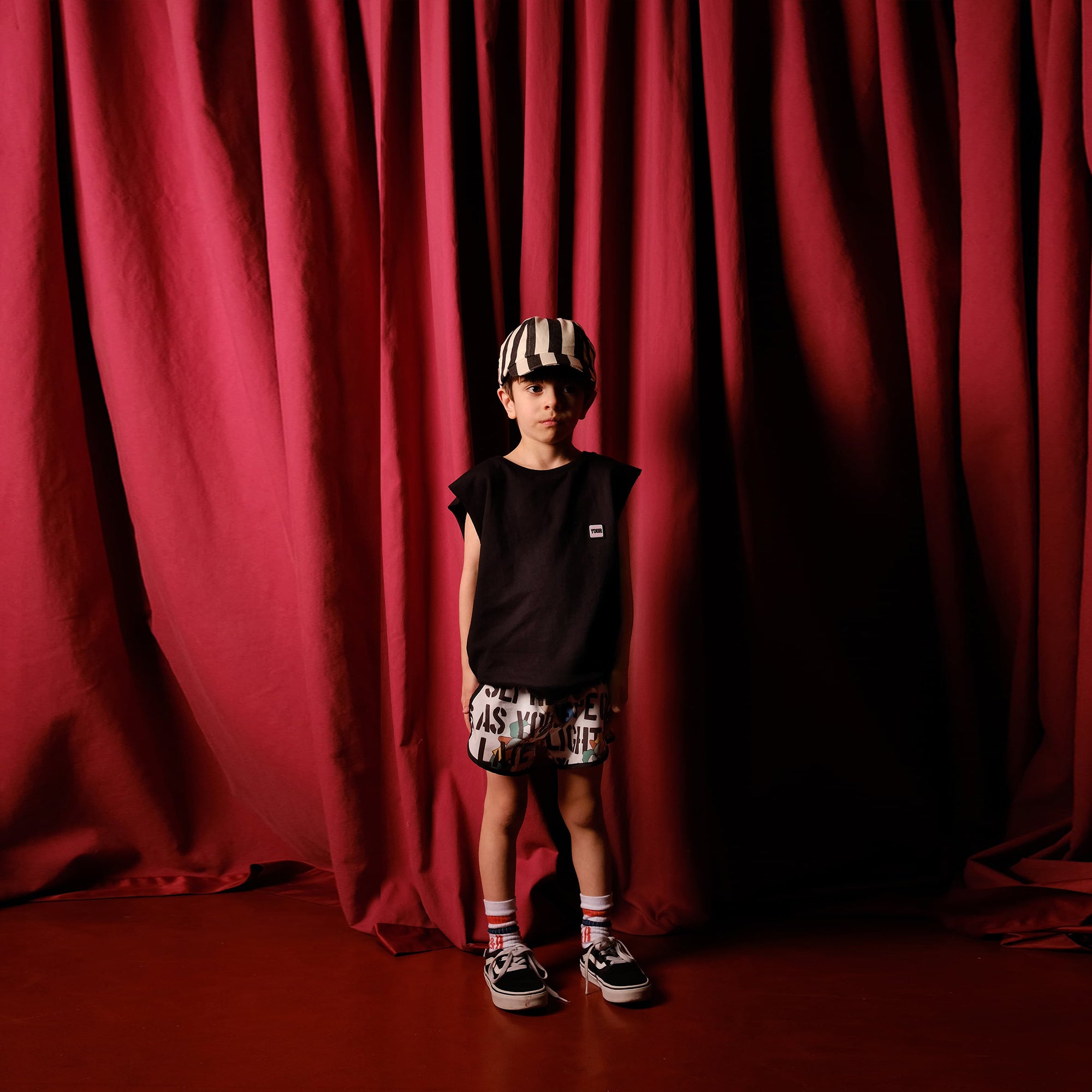 Girls Black Cotton T-shirt
