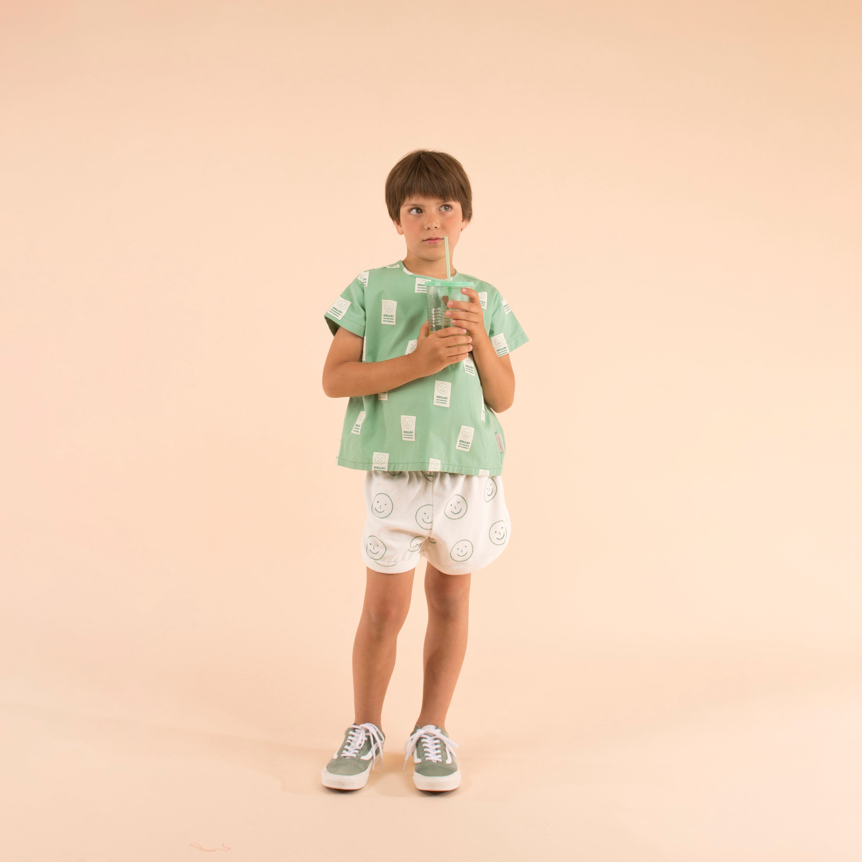 Girls & Boys White Pima Cotton Shorts