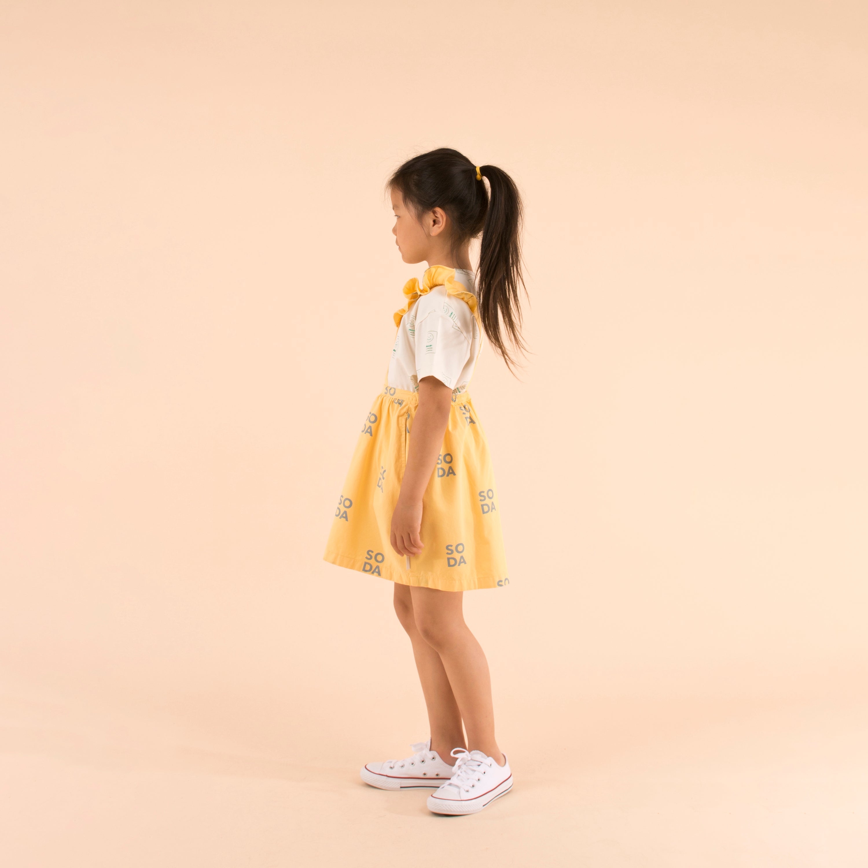 Girls Yellow Cotton Skirt