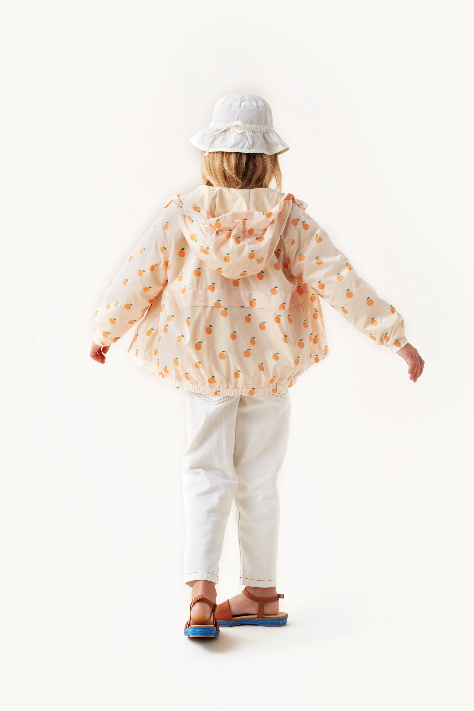 Girls White Orange Top