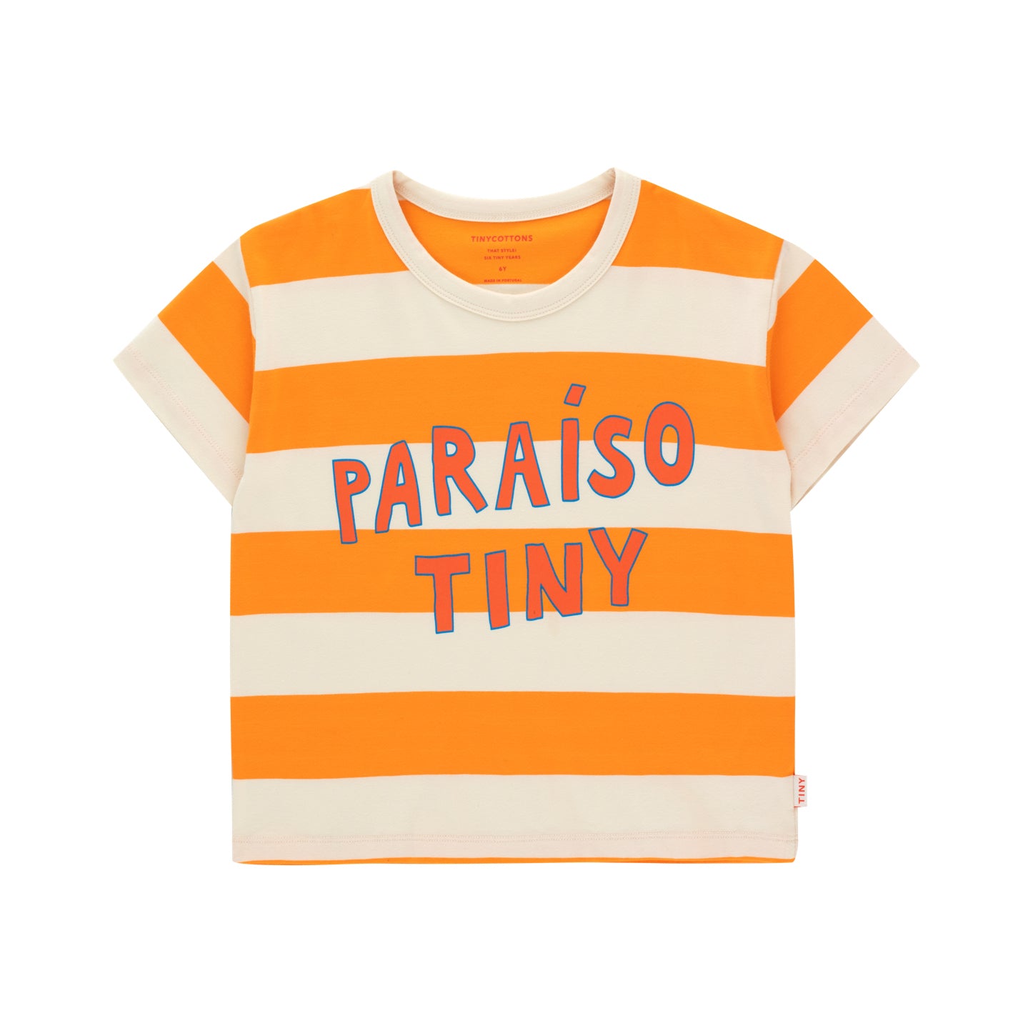 Boys & Girls Orange Stripes Cotton T-Shirt