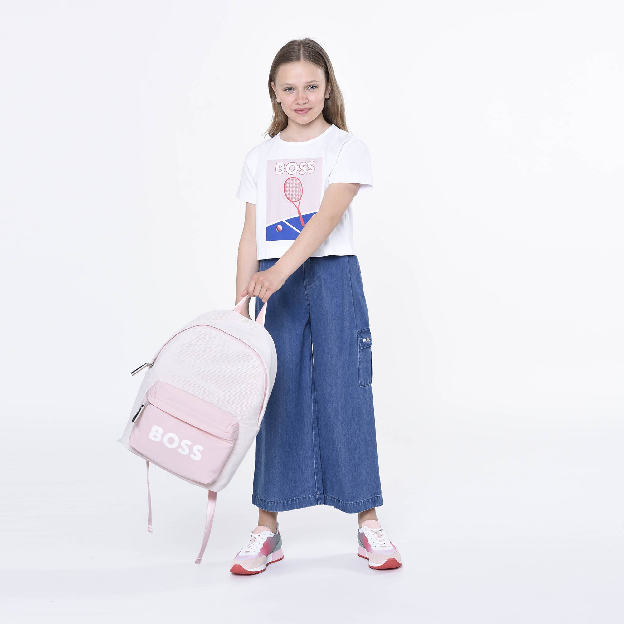 Girls Pink Logo Backpack
