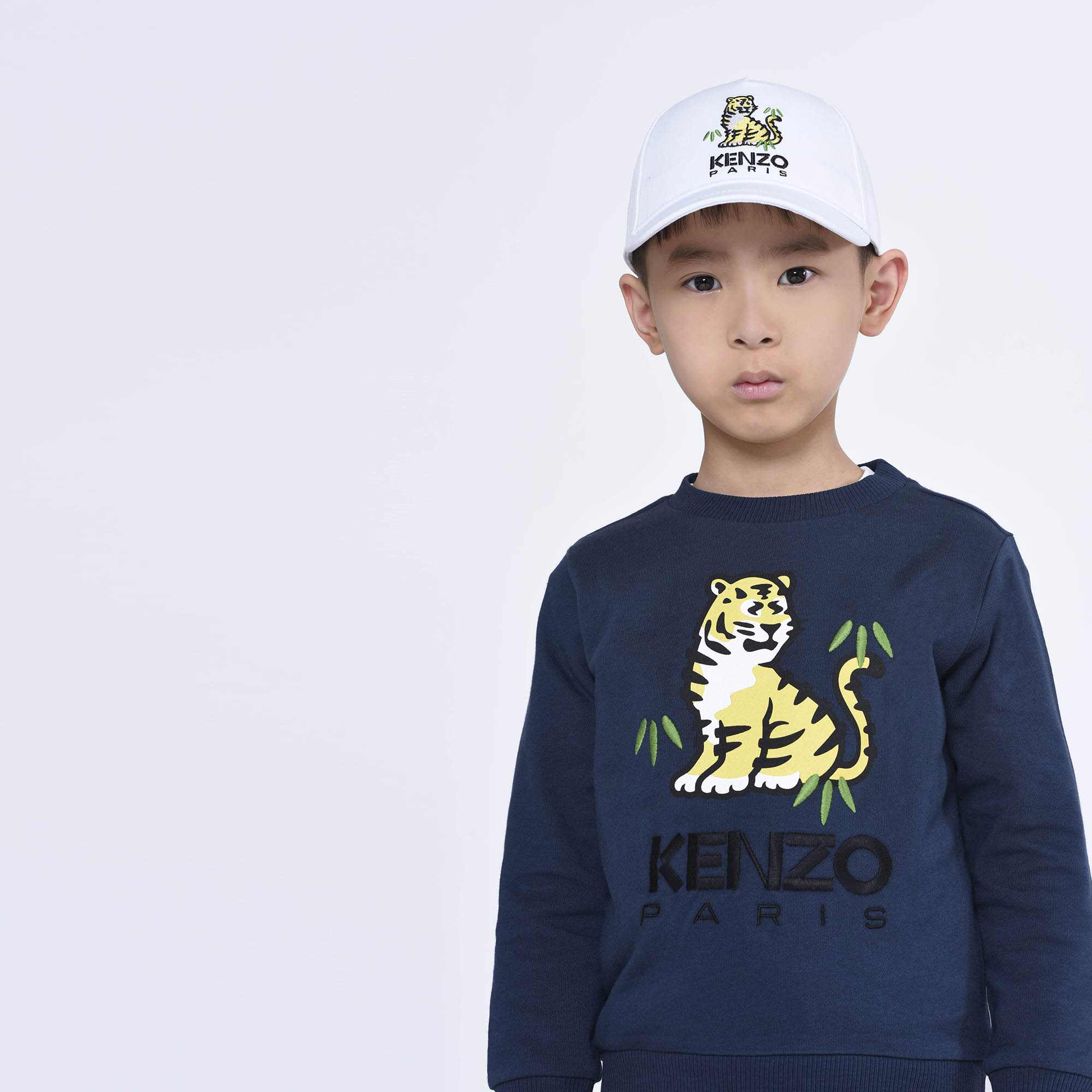 Boys Navy Printed Cotton Sweatshirt