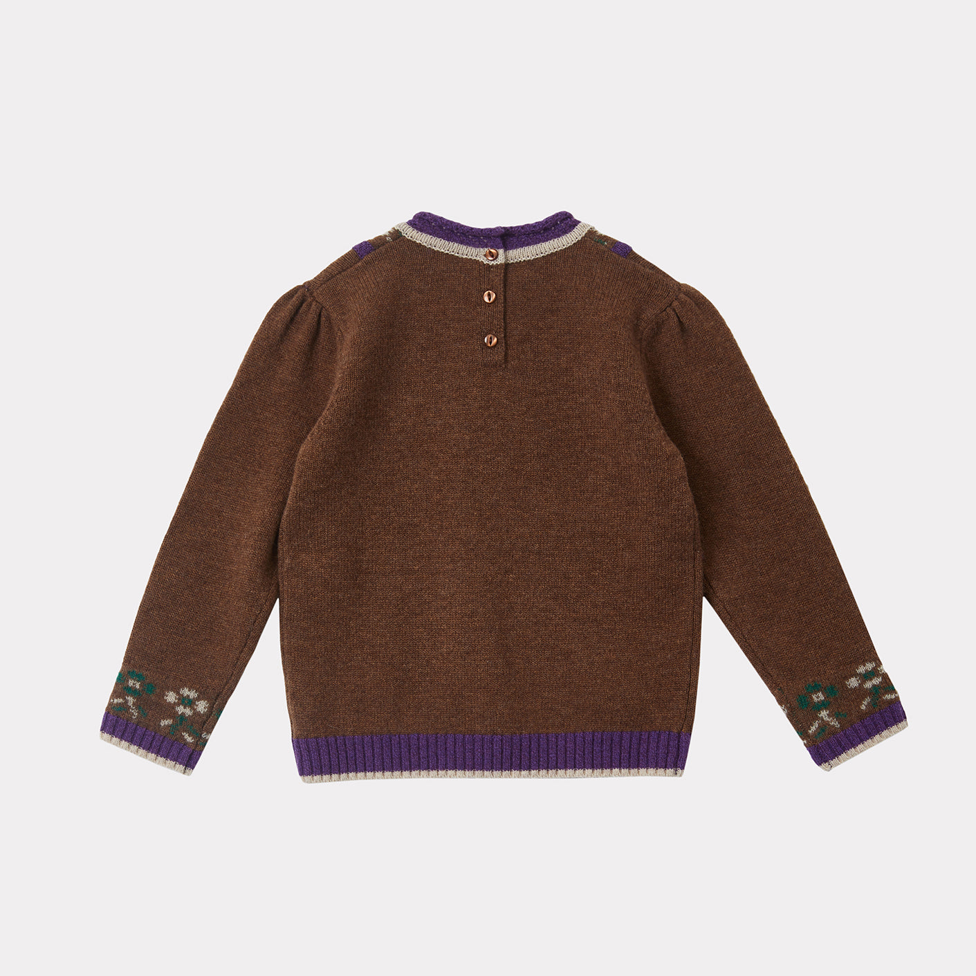 Girls Brown Wool Sweater