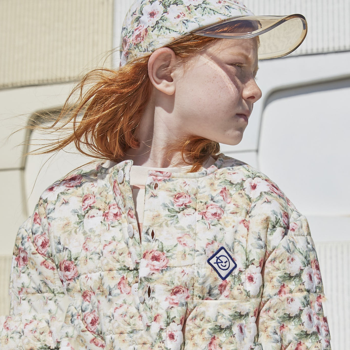 Boys & Girls Beige Floral Cap