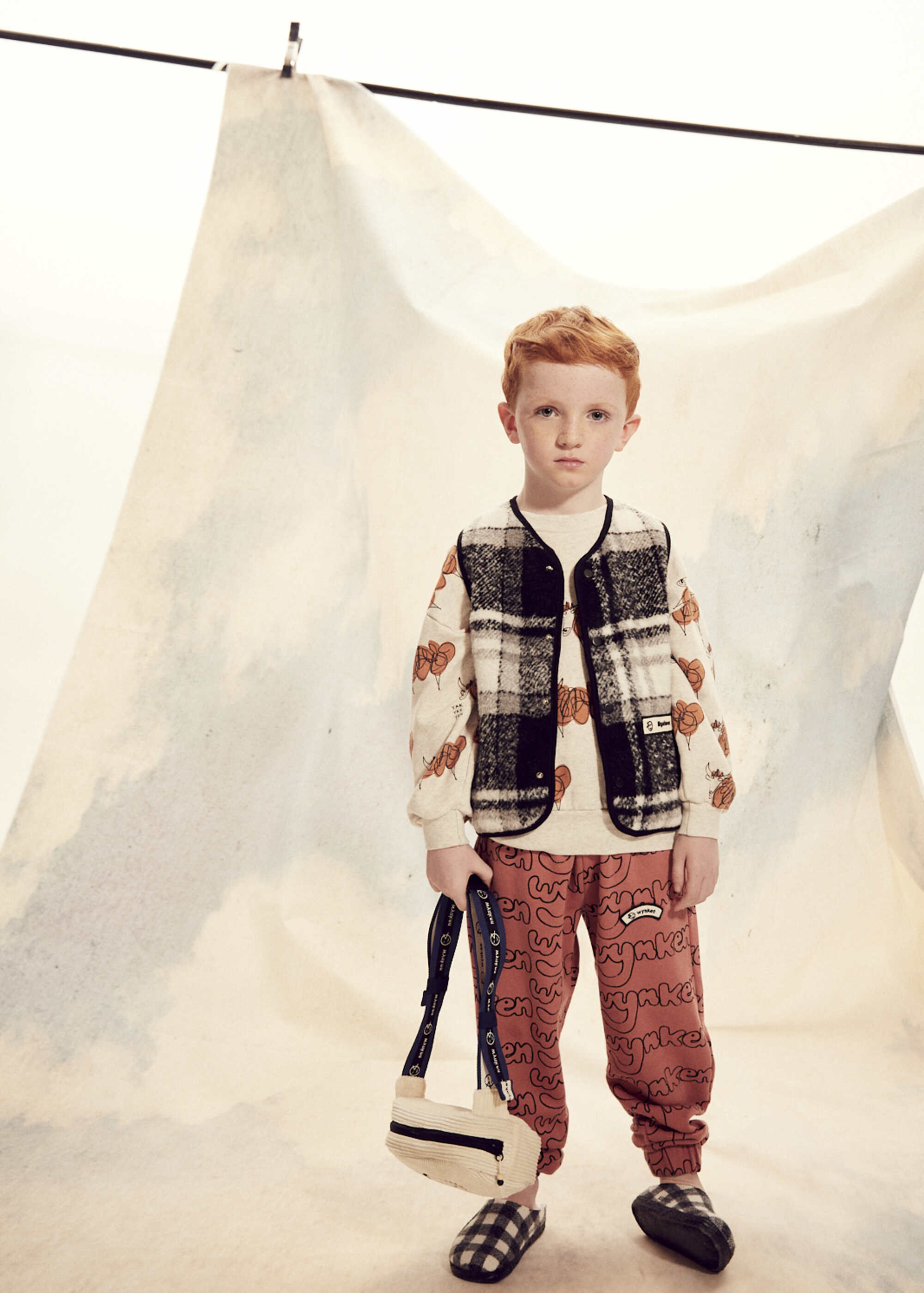 Boys & Girls Black Check Gilet