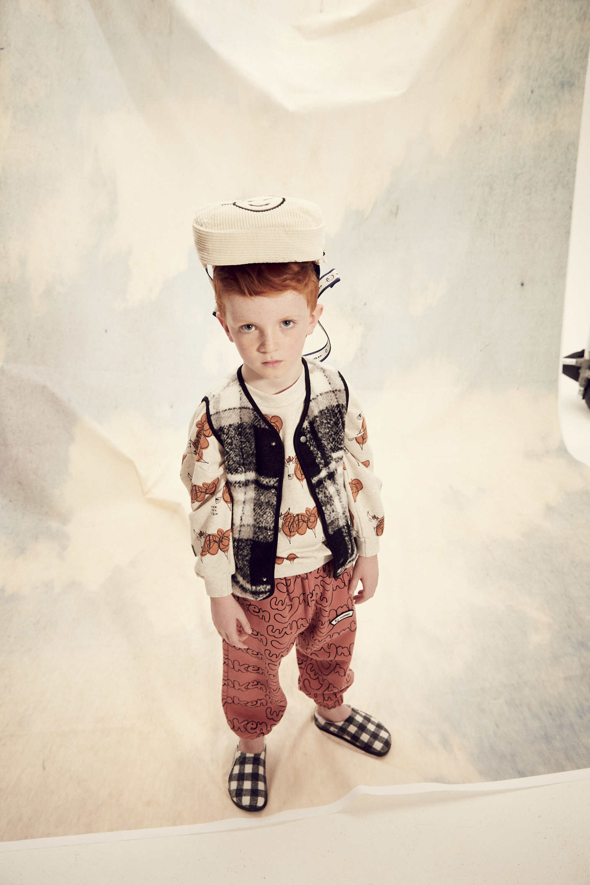 Boys & Girls Black Check Gilet